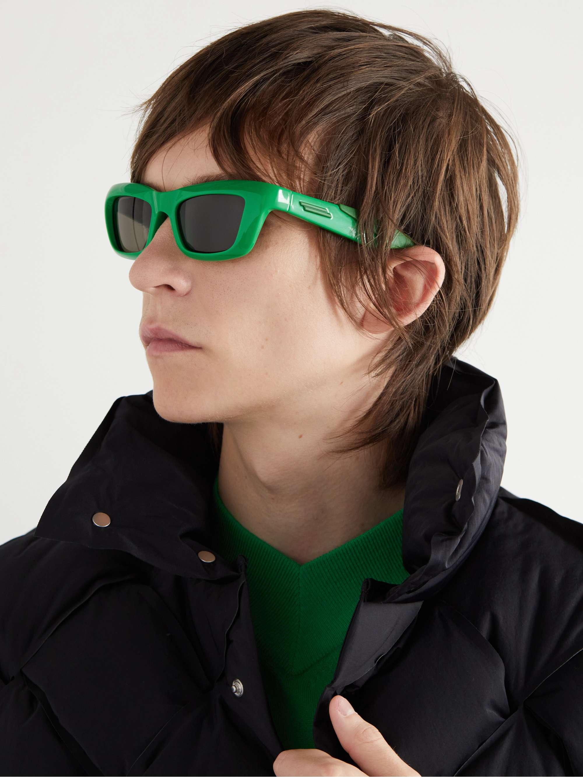 BOTTEGA VENETA EYEWEAR Unapologetic Square-Frame Rubber-Trimmed Acetate  Sunglasses for Men | MR PORTER