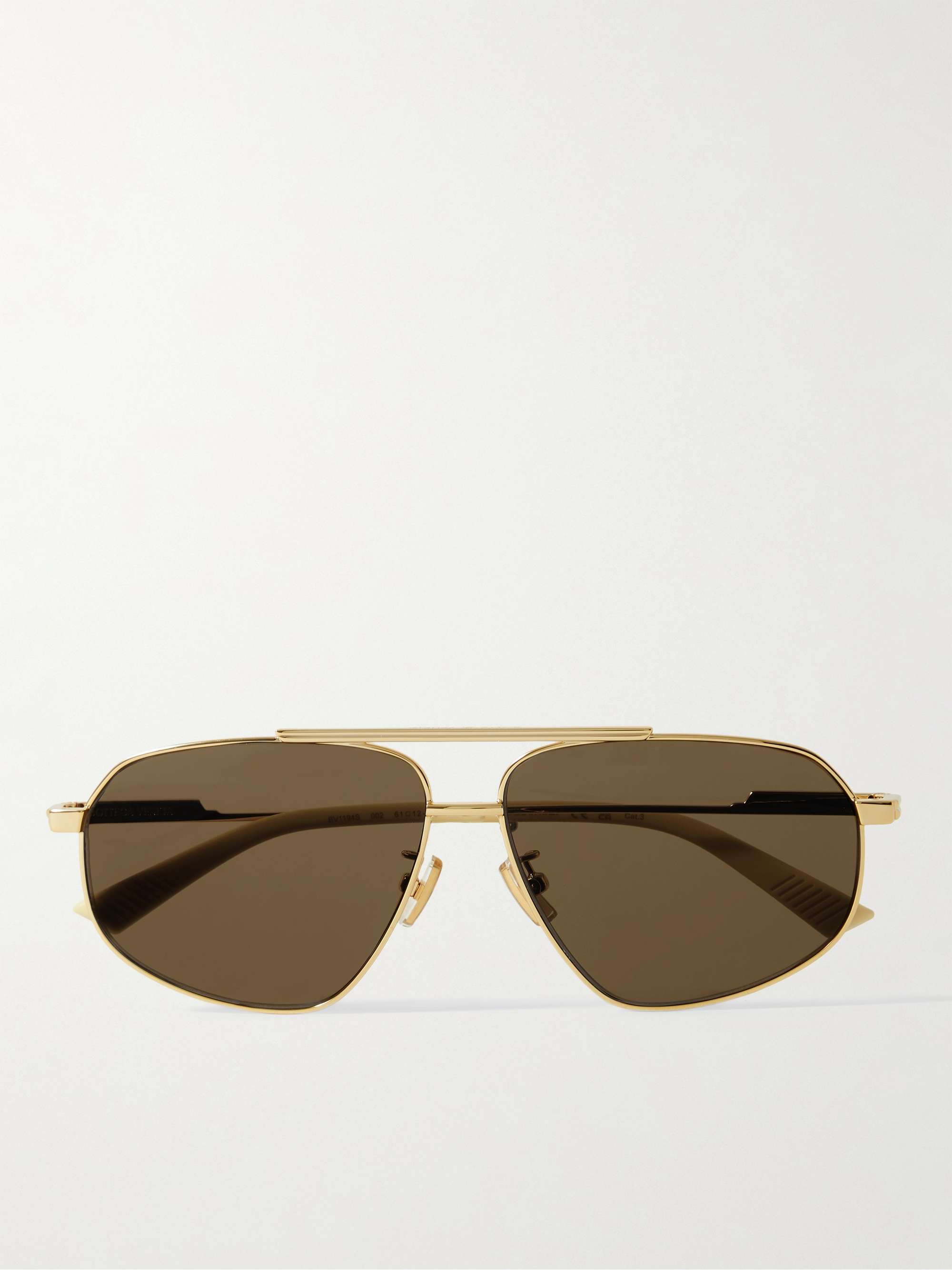 BOTTEGA VENETA EYEWEAR Aviator-Style Gold-Tone Sunglasses for Men | MR  PORTER