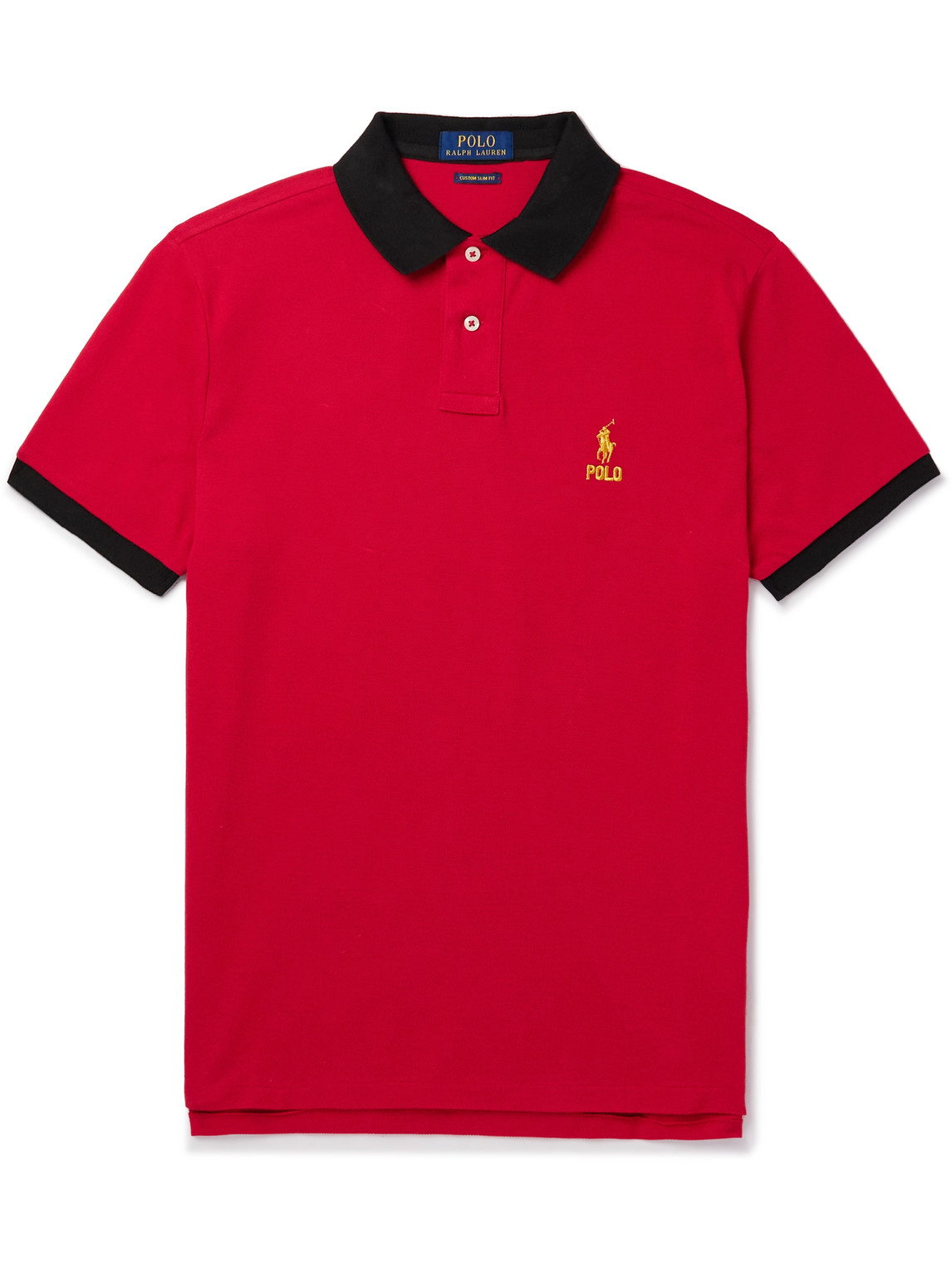 Polo Ralph Lauren Slim-fit Logo-embroidered Cotton-piqué Polo Shirt In Red  | ModeSens