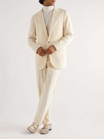 white corduroy suit