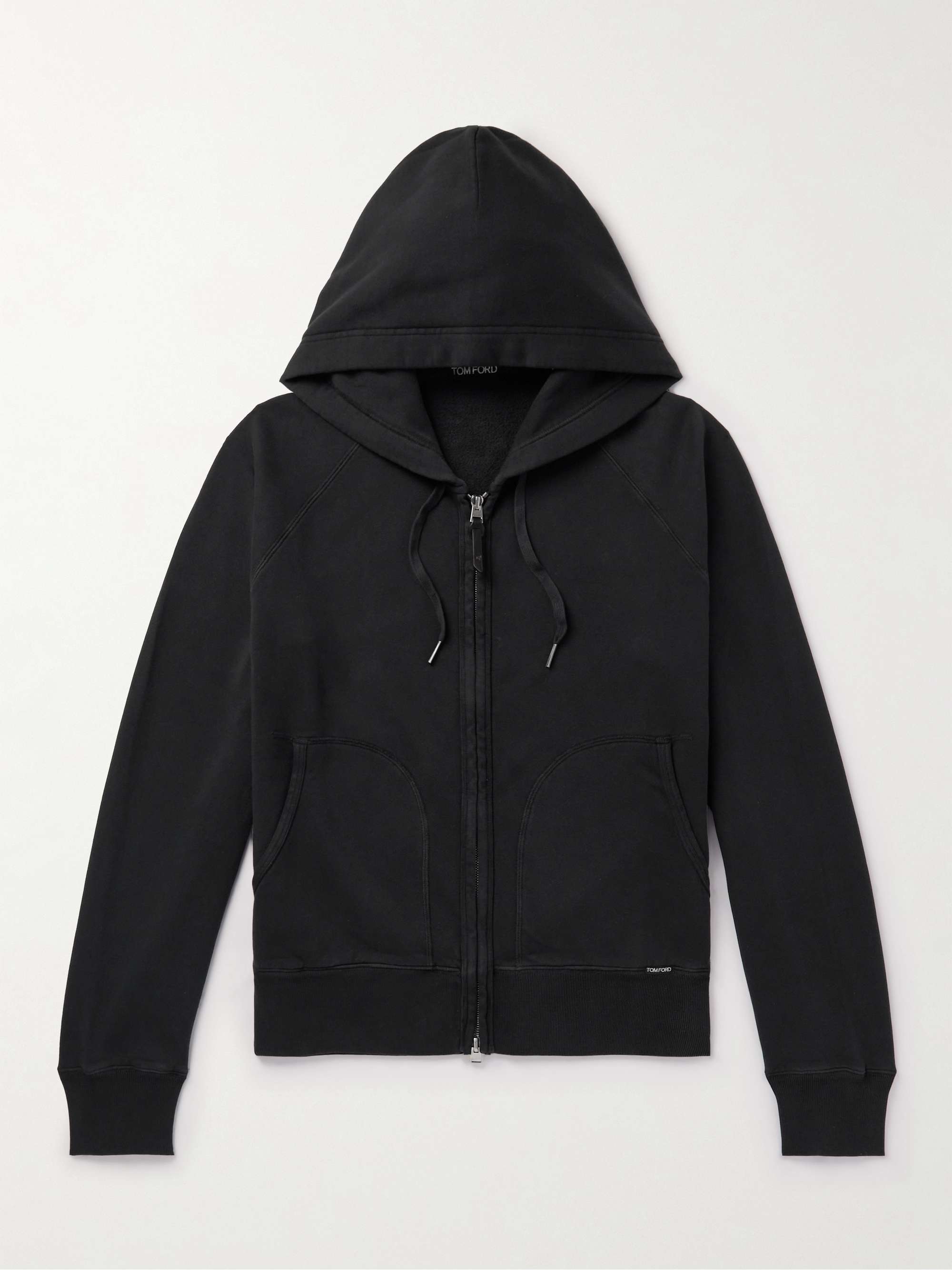 TOM FORD Garment-Dyed Cotton-Jersey Zip-Up Hoodie for Men | MR PORTER