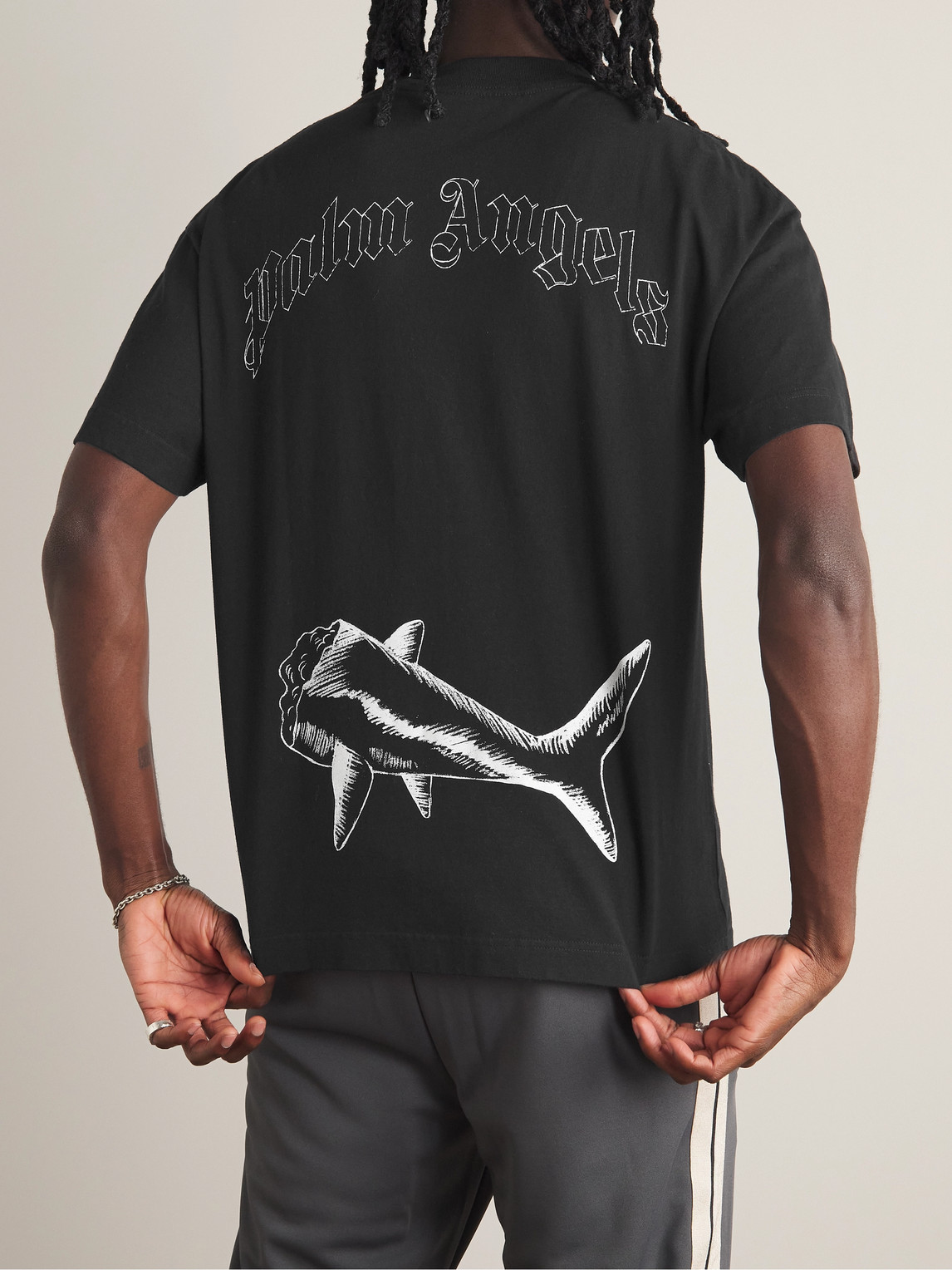 Palm Angels Shark-print Organic Cotton T-shirt - Farfetch