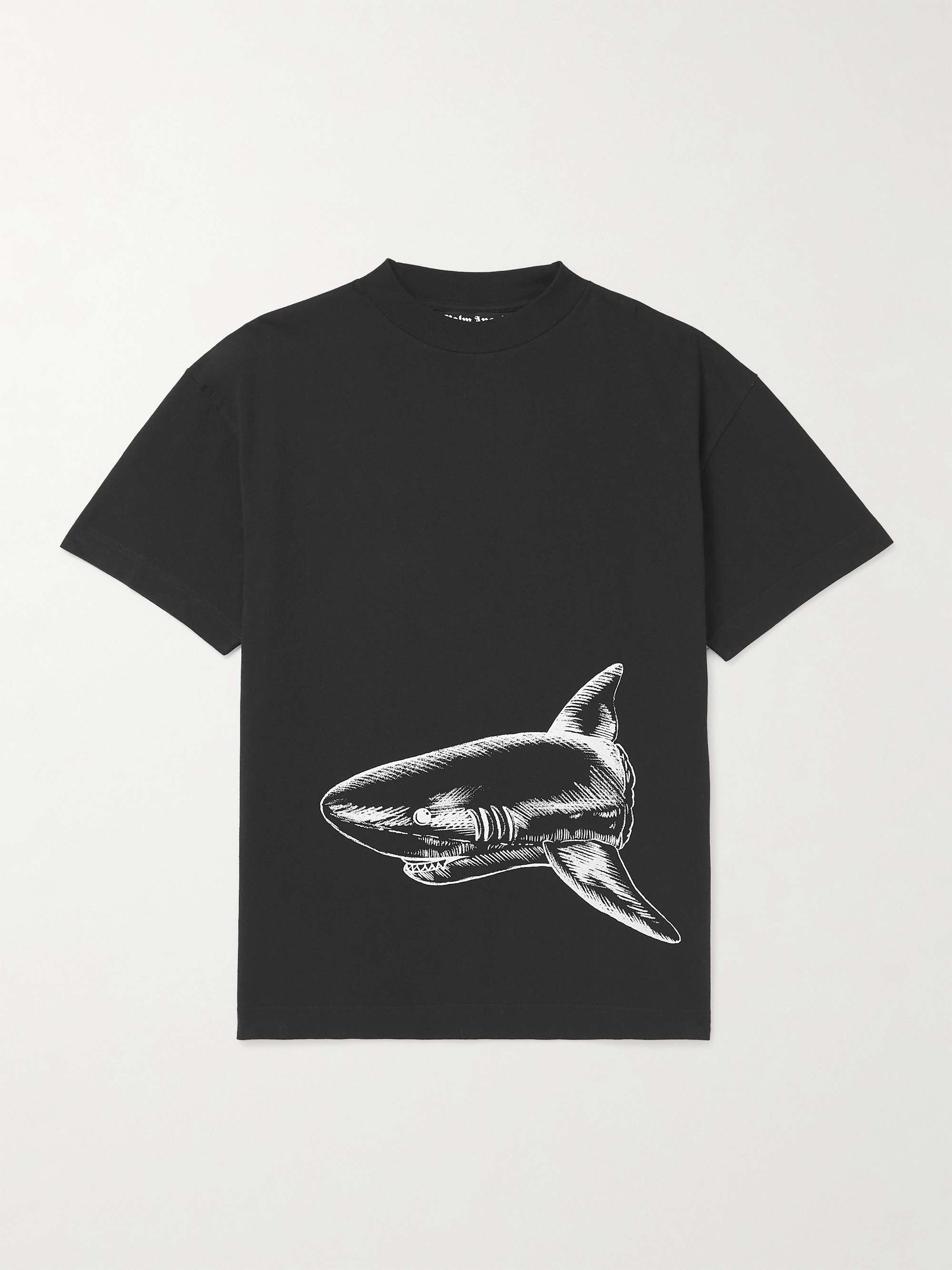 PALM ANGELS Broken Shark Logo-Print Cotton-Jersey T-Shirt for Men | MR ...