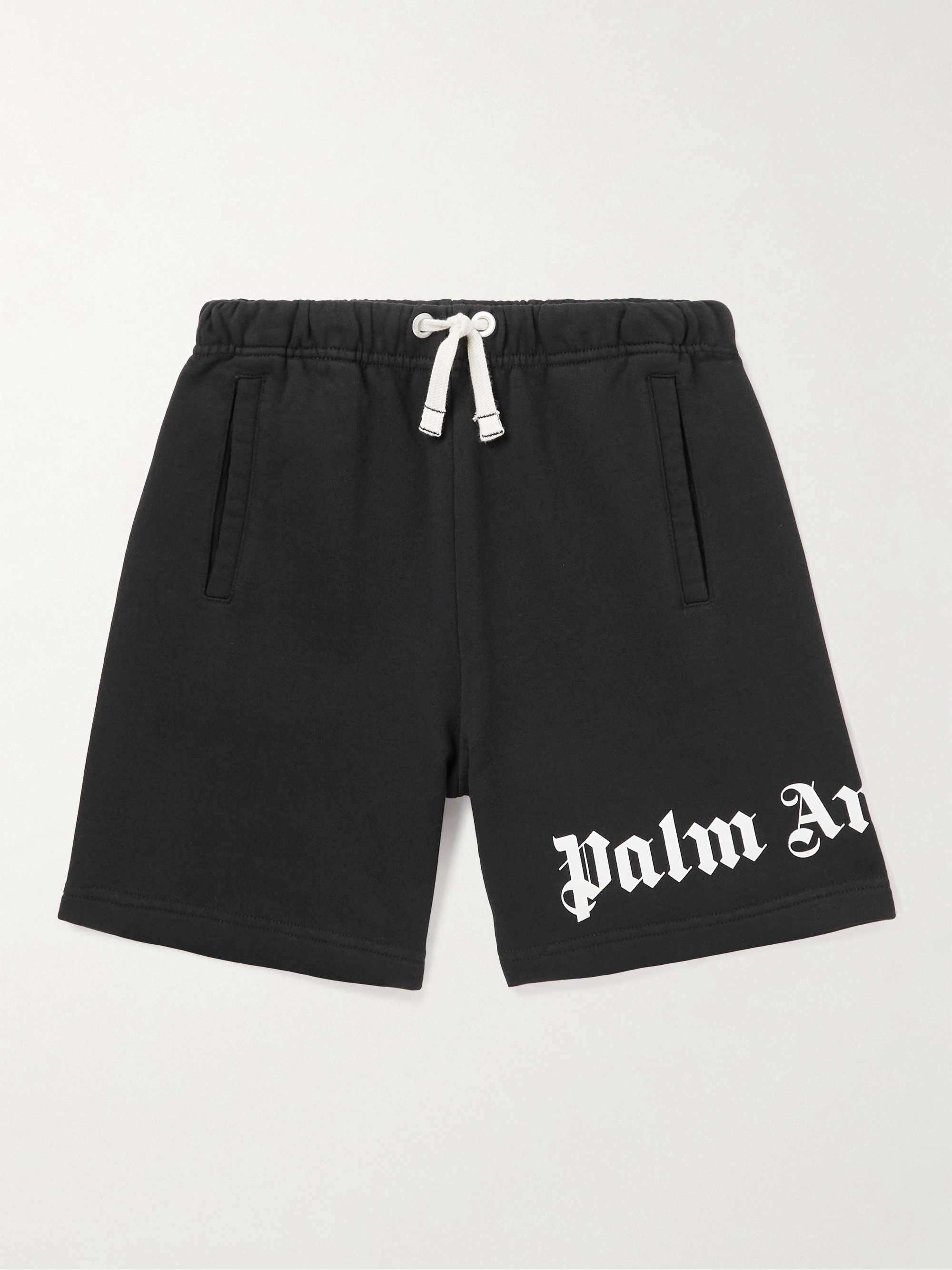 PALM ANGELS KIDS Straight-Leg Logo-Print Cotton-Jersey Drawstring Shorts  for Men | MR PORTER