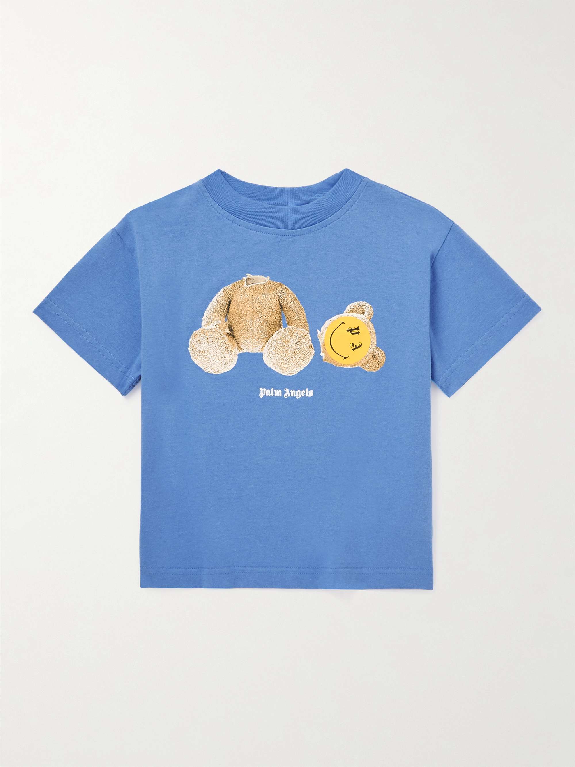 Palm Angels Kids logo-print Cotton-jersey T-Shirt - Boys - Blue Clothing - 12