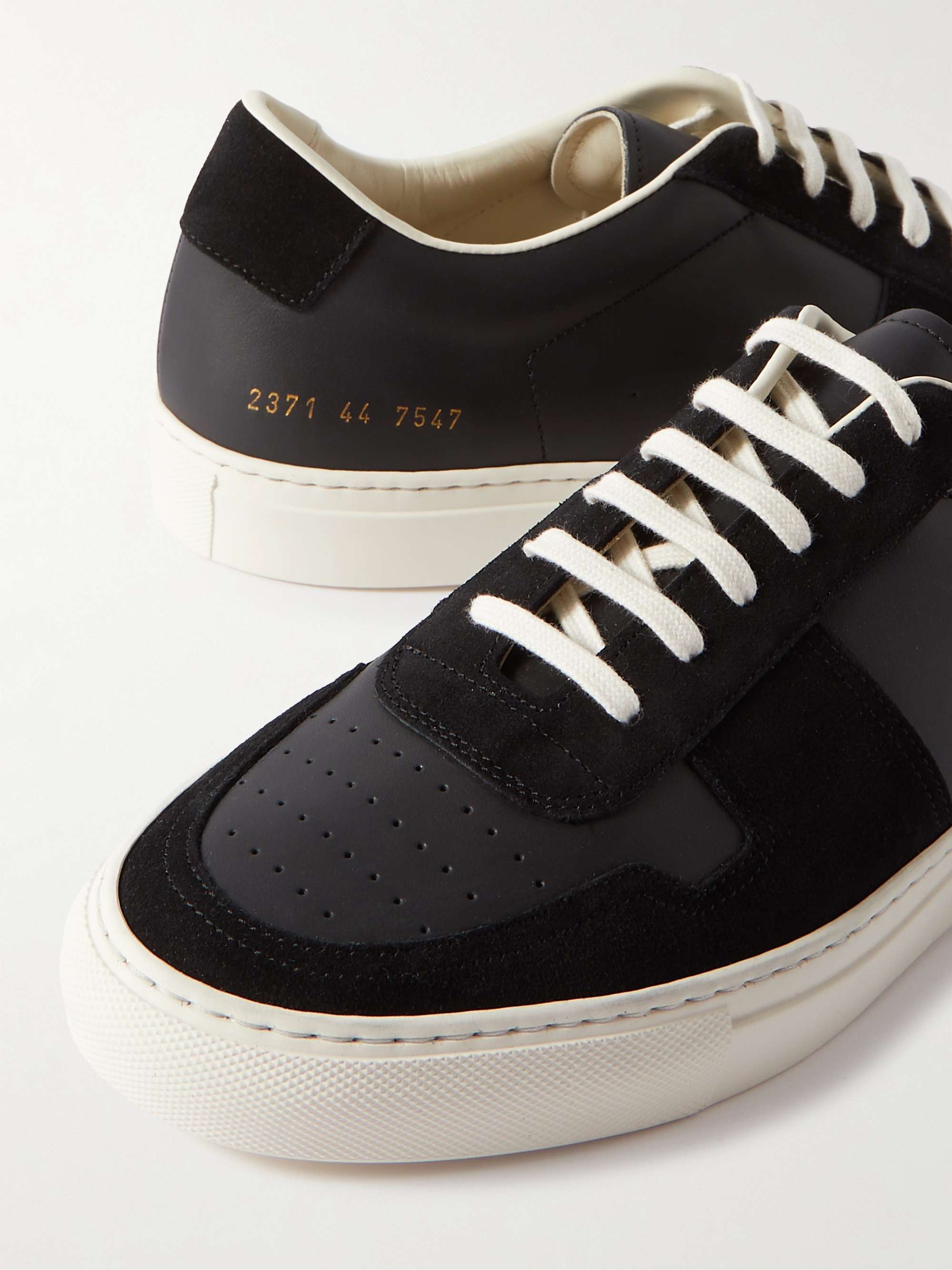 COMMON PROJECTS Bball Suede-Trimmed Leather Sneakers | MR PORTER