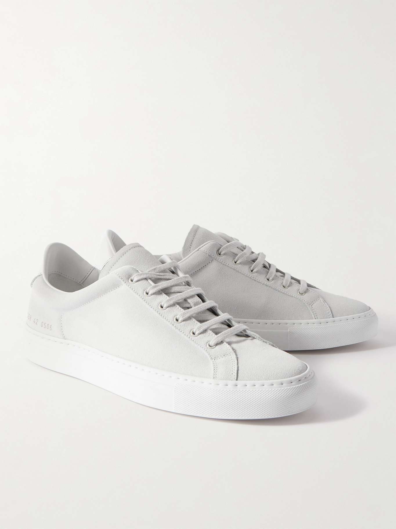 COMMON PROJECTS Retro Low Leather-Trimmed Suede Sneakers for Men | MR ...