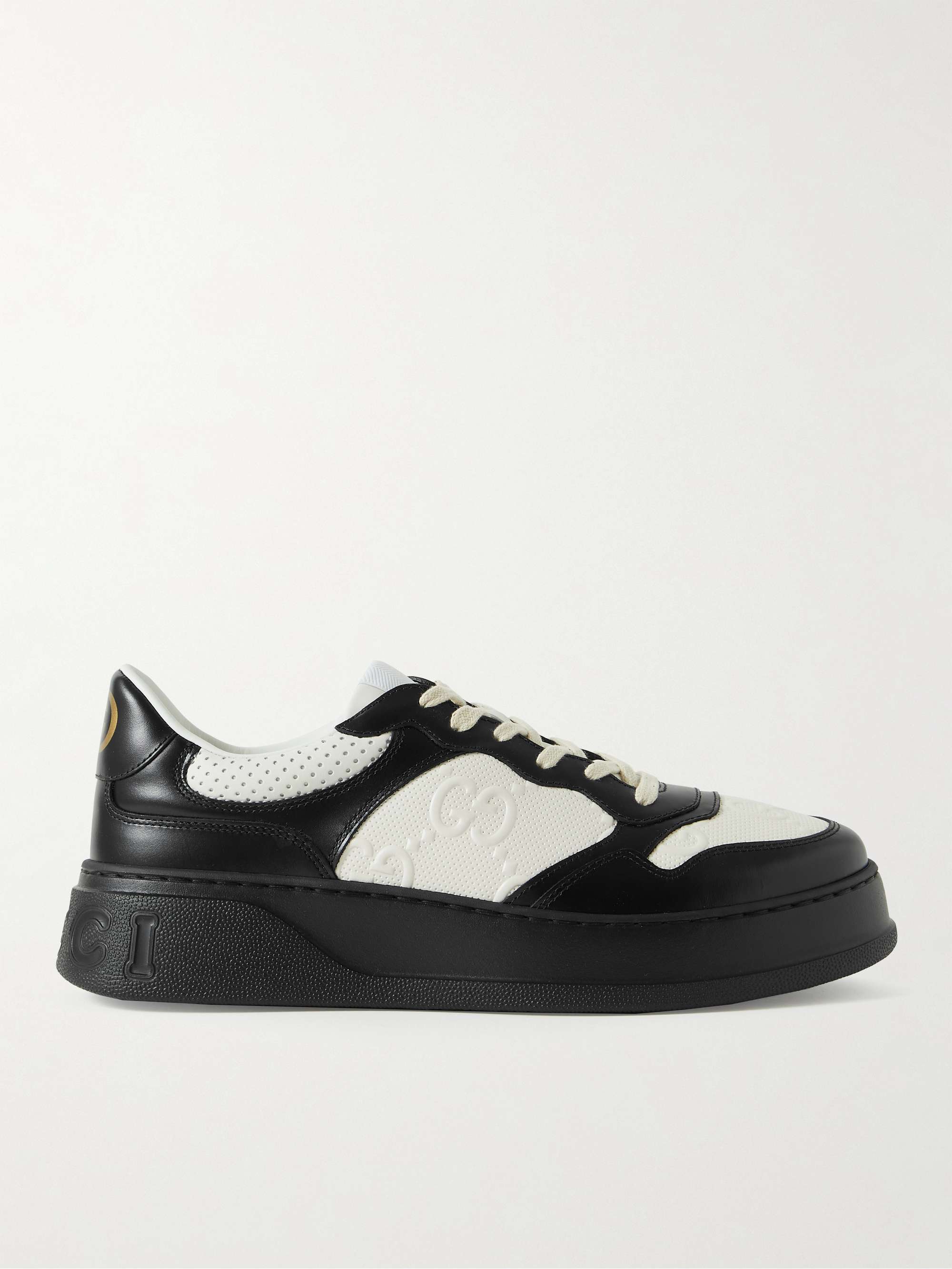 GUCCI Logo-Embossed Perforated Leather Sneakers for Men | MR PORTER
