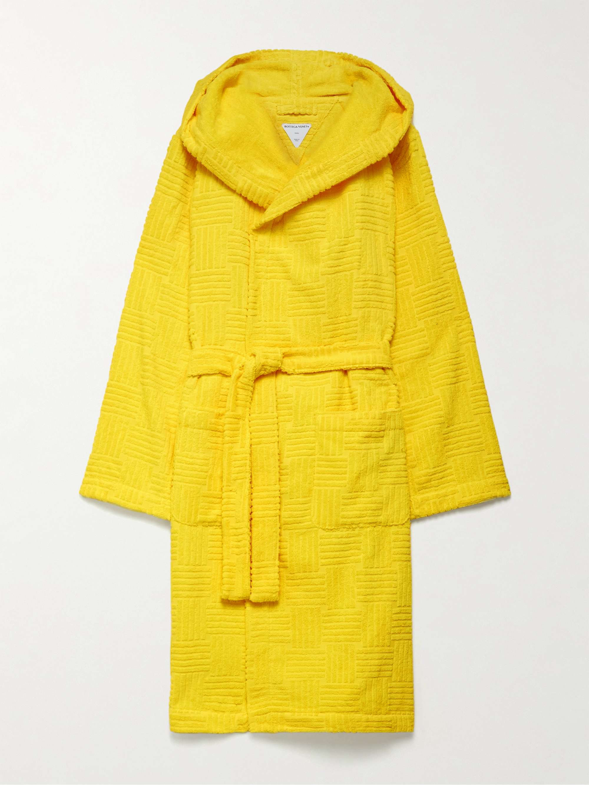 BOTTEGA VENETA Intrecciato Cotton-Terry Hooded Robe for Men | MR PORTER