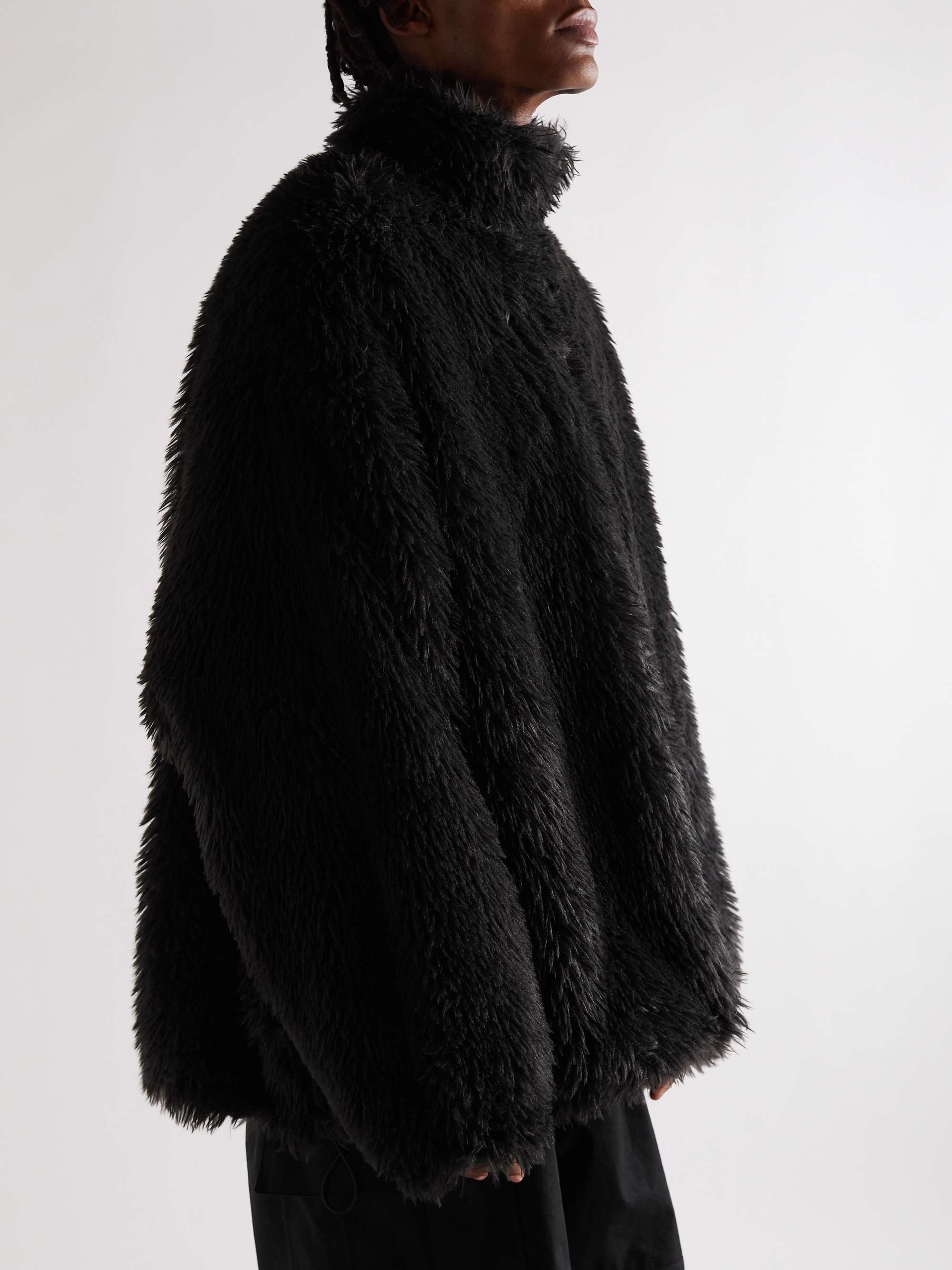 Deambular Reina Departamento Black Oversized Faux Fur Bomber Jacket | BALENCIAGA | MR PORTER