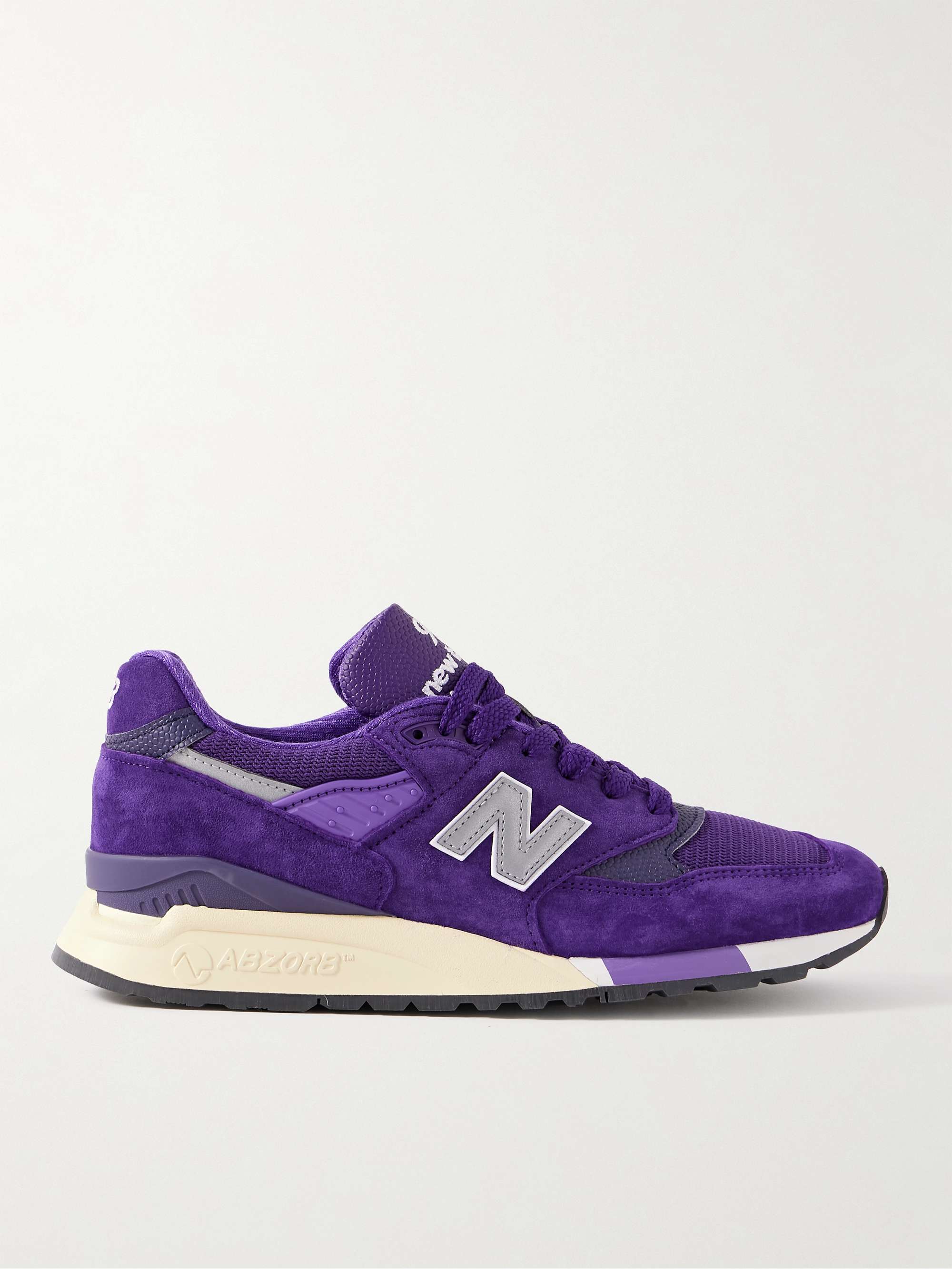 NEW BALANCE 998 Core Rubber-Trimmed Full-Grain Leather, Mesh and Suede  Sneakers for Men | MR PORTER
