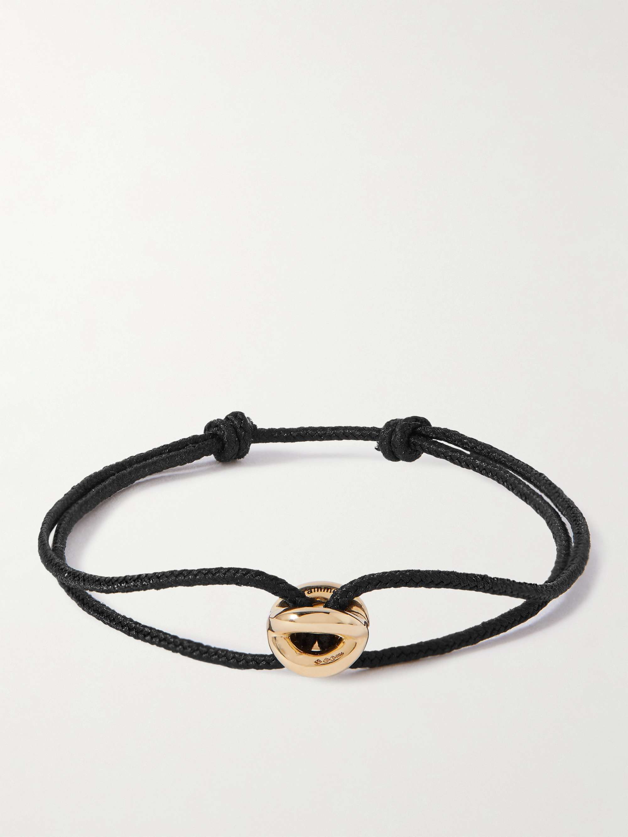 LE GRAMME Entrelacs 18-Karat Gold and Cord Bracelet for Men