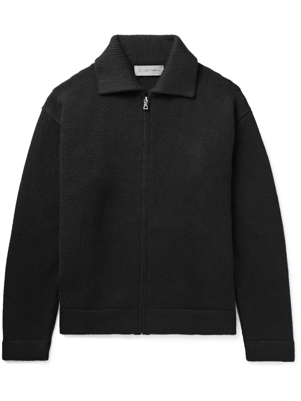 Shop The Elder Statesman Cashmere Zip-up Sweater In Black
