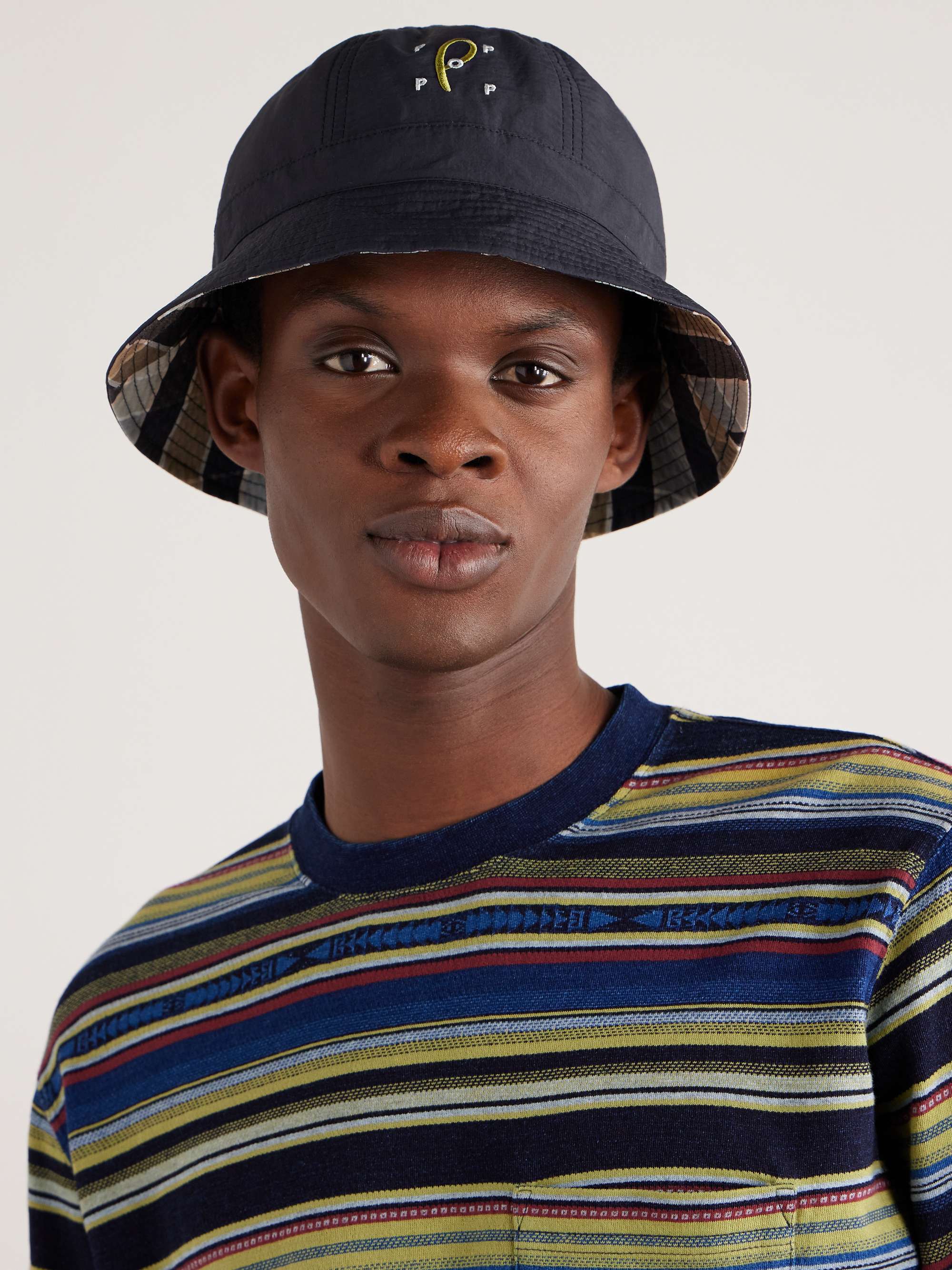 POP TRADING COMPANY + Paul Smith Reversible Logo-Embroidered Recycled-Shell Bucket  Hat for Men | MR PORTER
