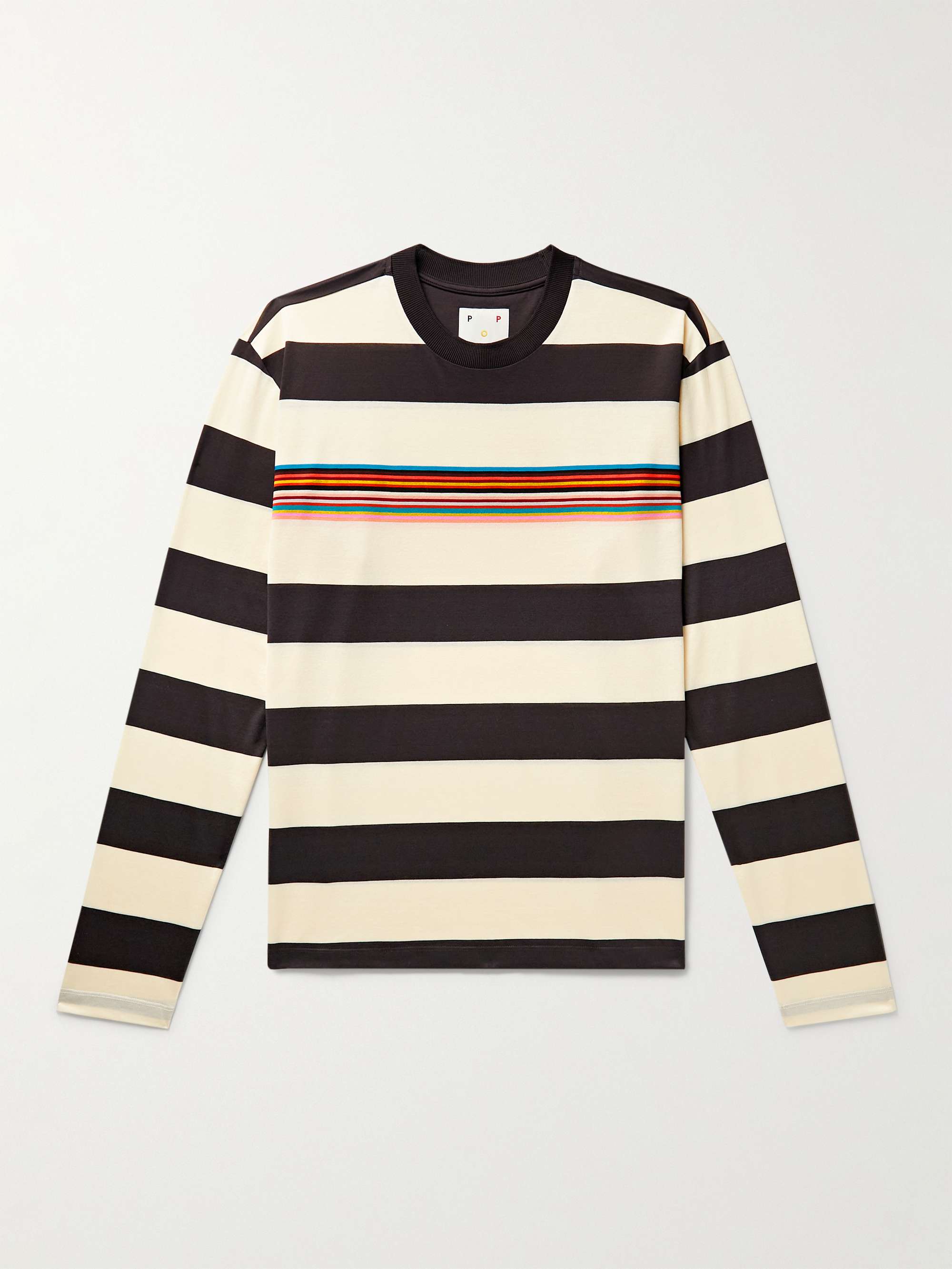 POP TRADING COMPANY + Paul Smith Logo-Embroidered Striped Cotton-Jersey  T-Shirt for Men | MR PORTER