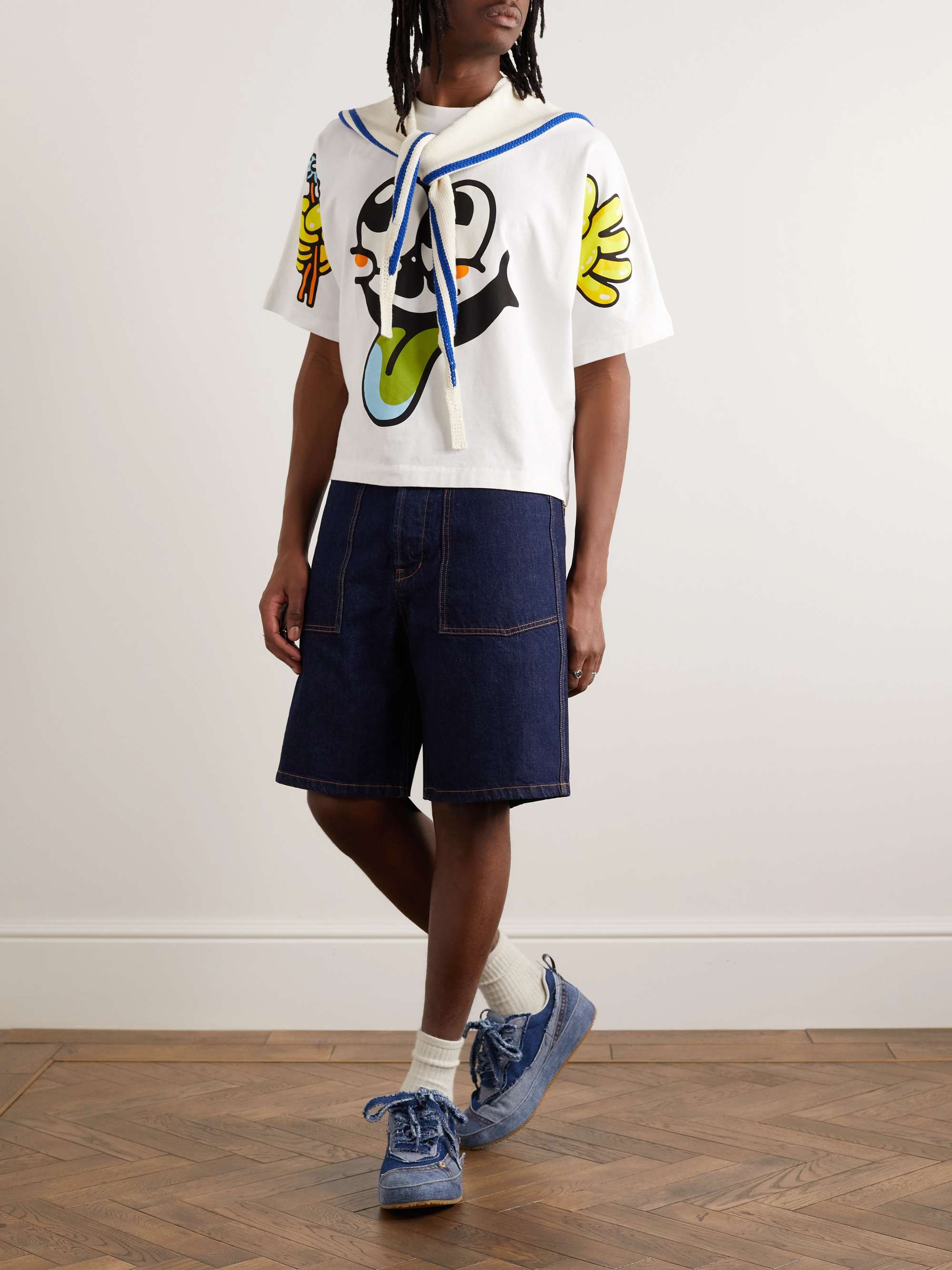 KENZO Boke Boy Cropped Printed Cotton-Jersey T-Shirt | MR PORTER