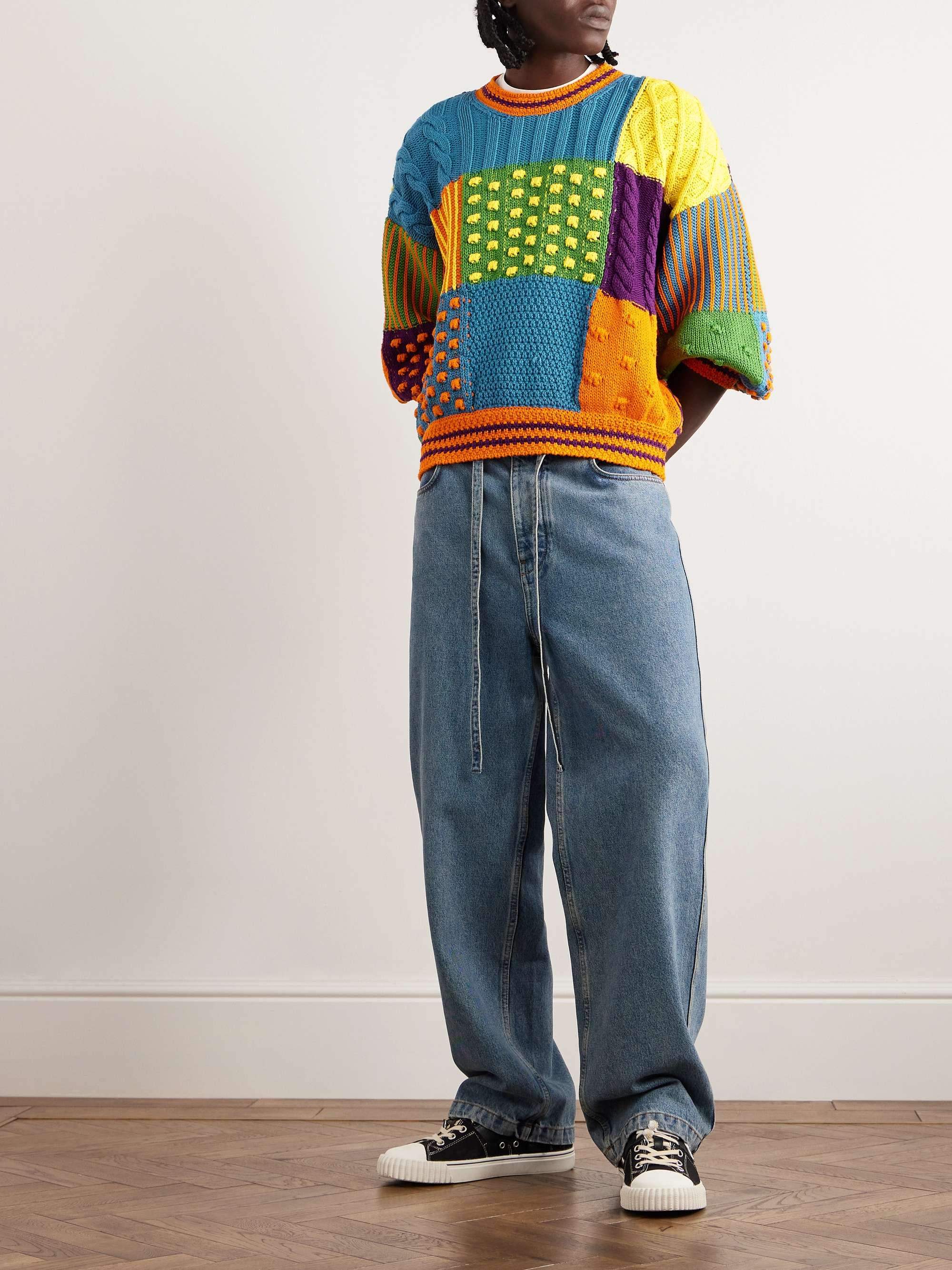 KENZO Psychedelic Cable-Knit Cotton Sweater for Men | MR PORTER