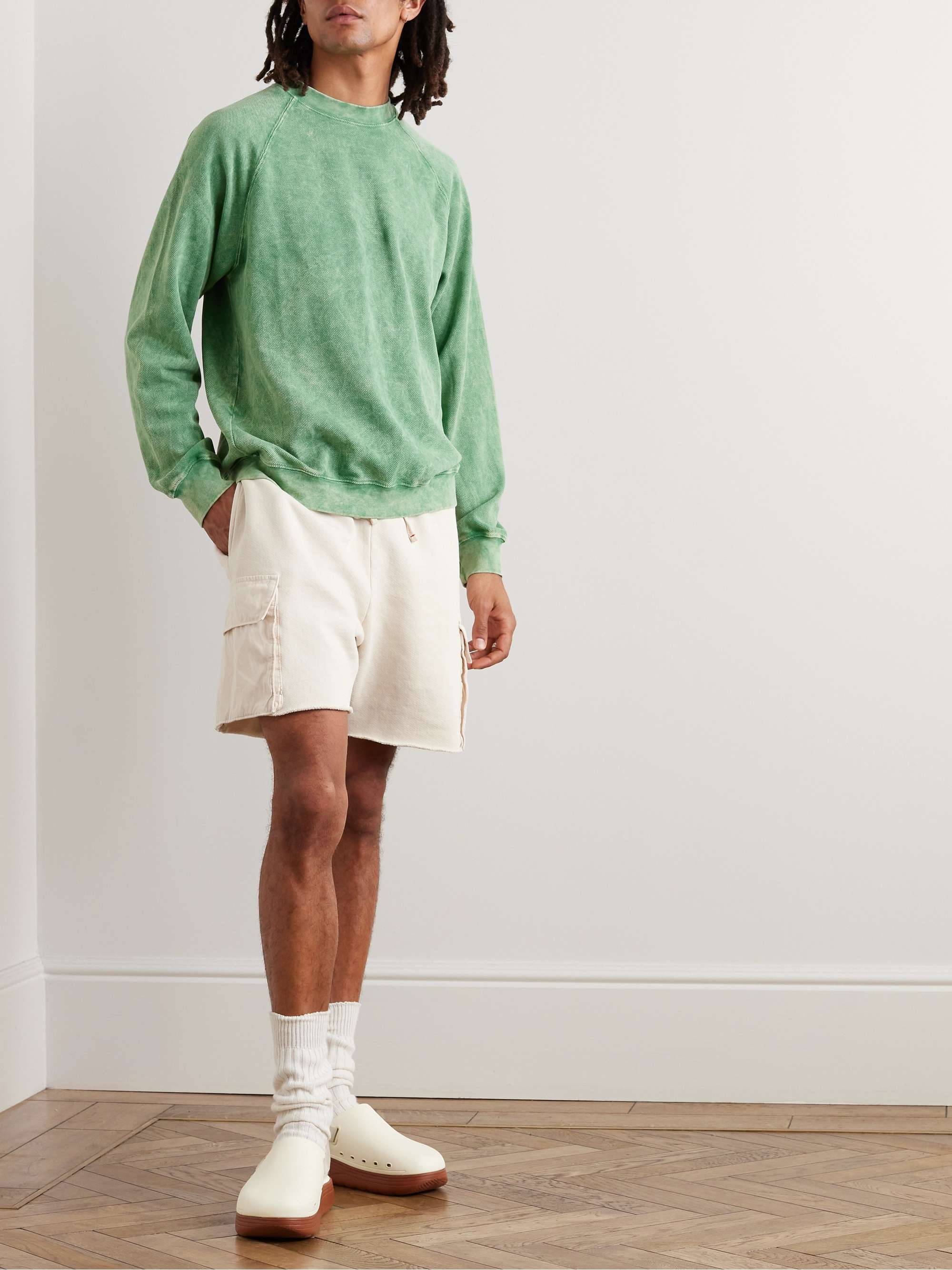 LES TIEN Straight-Leg Cotton-Jersey Drawstring Cargo Shorts for Men | MR  PORTER