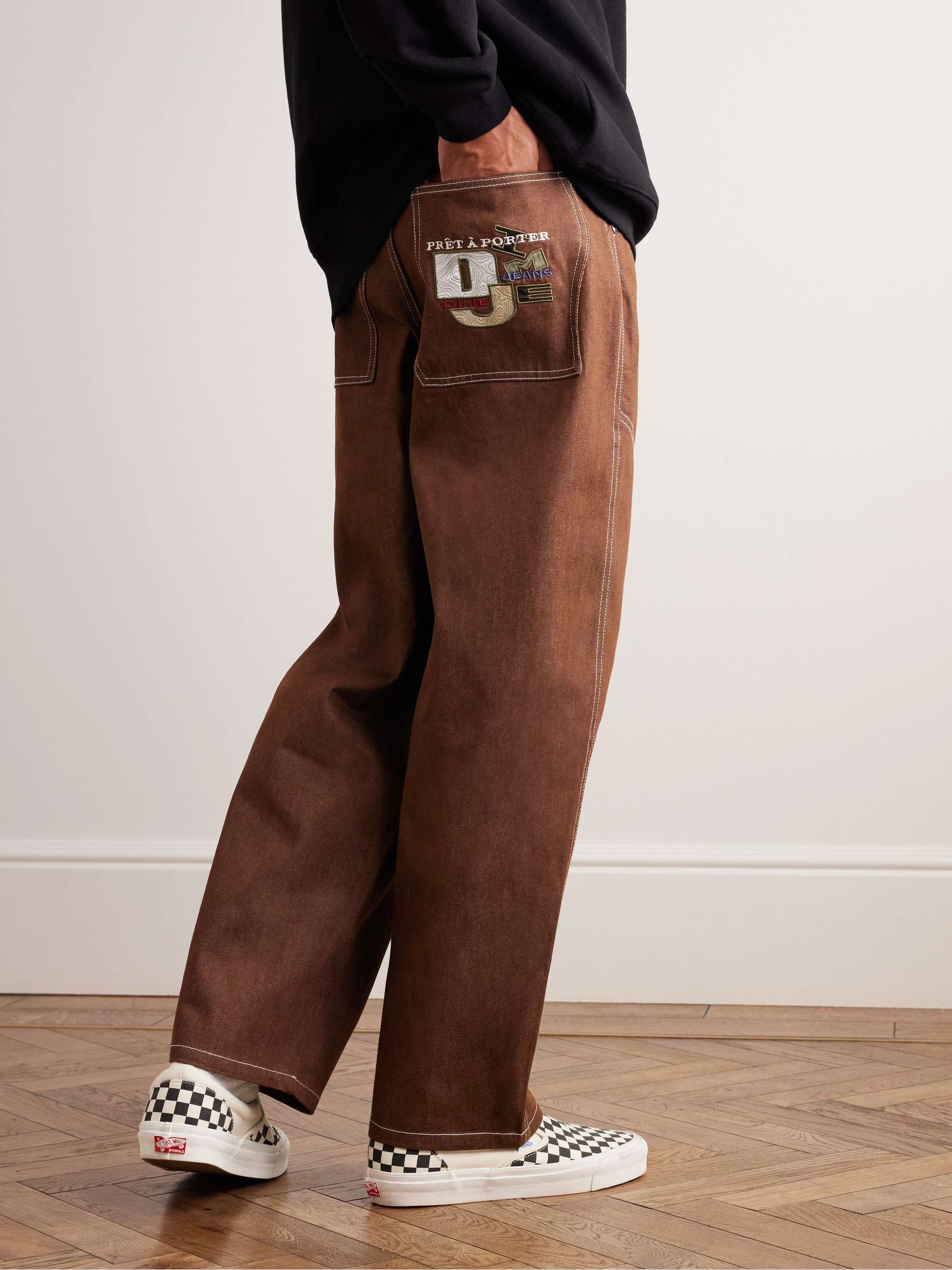Brown Djco Straight-Leg Logo-Embroidered Jeans | DIME | MR PORTER