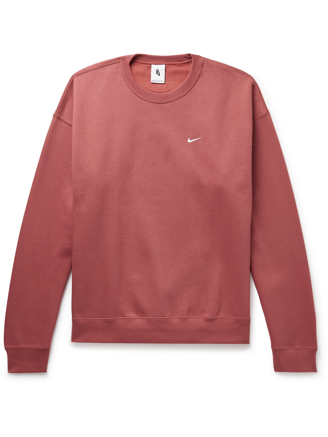 Nike Solo Swoosh Logo-Embroidered Cotton-Blend Jersey Sweatshirt | Smart  Closet