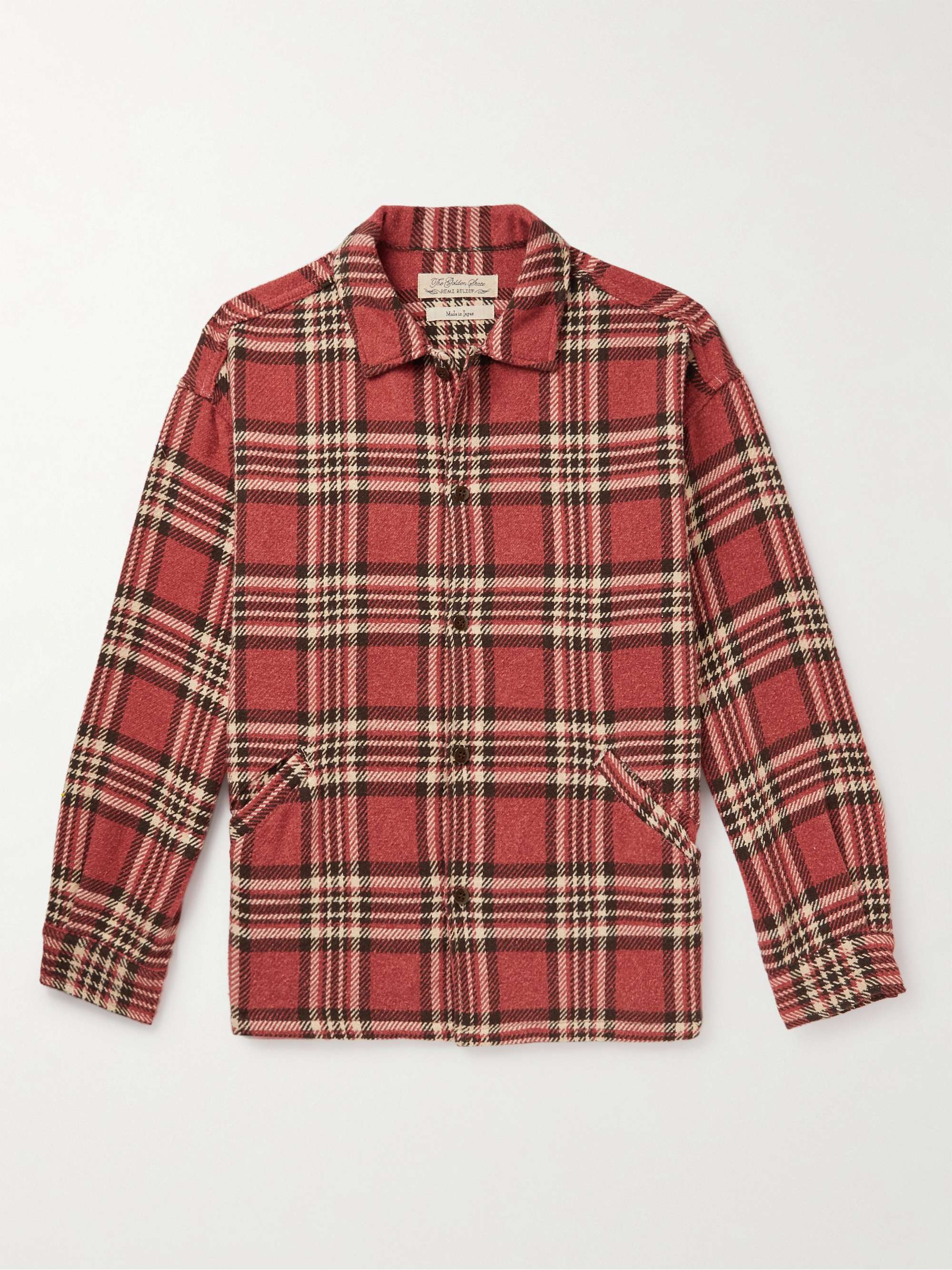 REMI RELIEF Checked Cotton-Blend Flannel Shirt for Men | MR PORTER