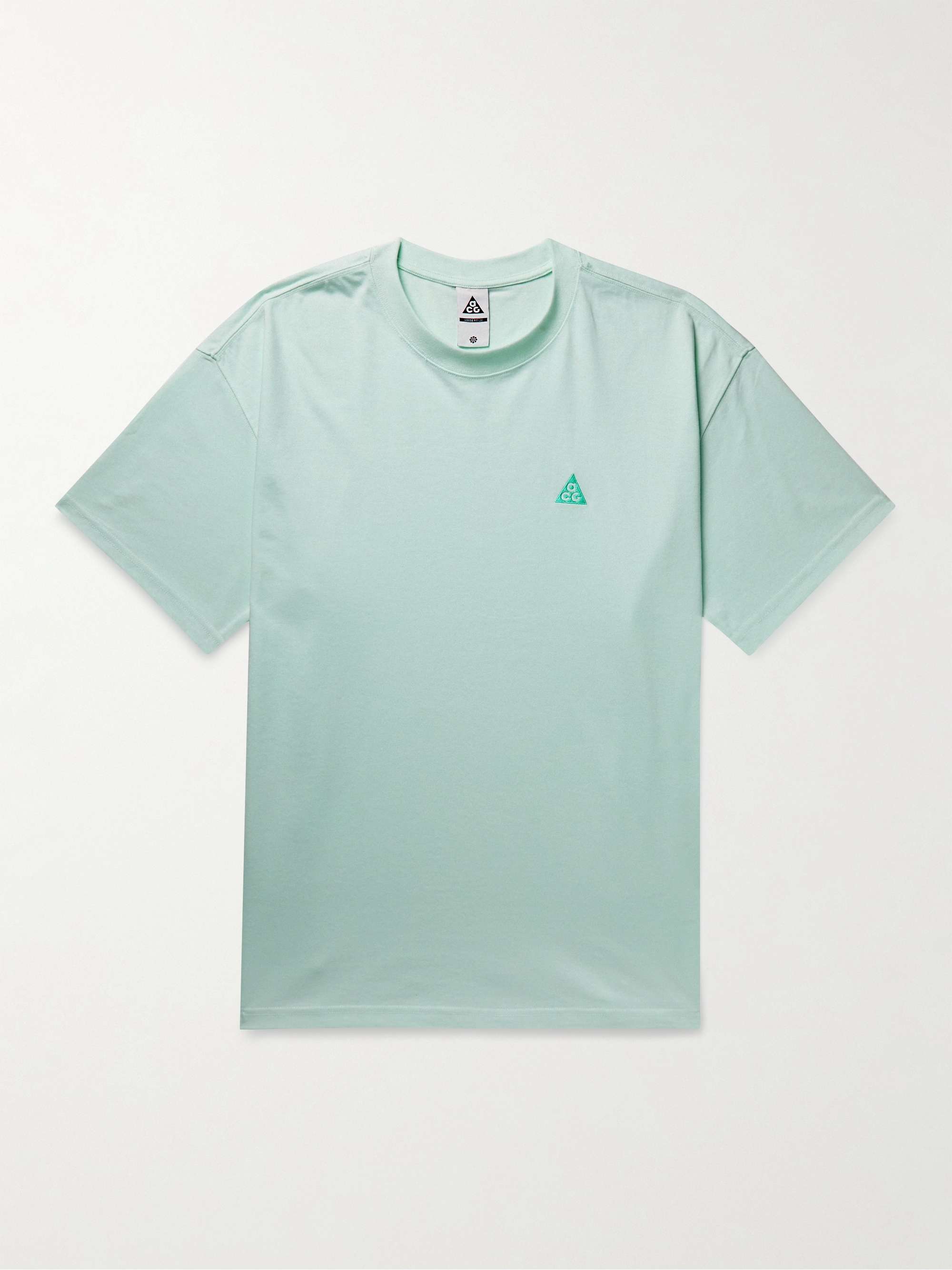 Light green ACG NRG Logo-Embroidered Jersey T-Shirt | NIKE | MR PORTER