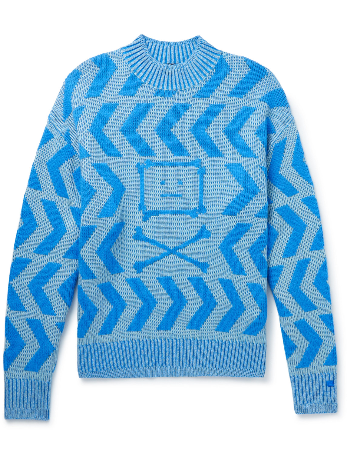 ACNE STUDIOS INTARSIA WOOL AND COTTON-BLEND SWEATER