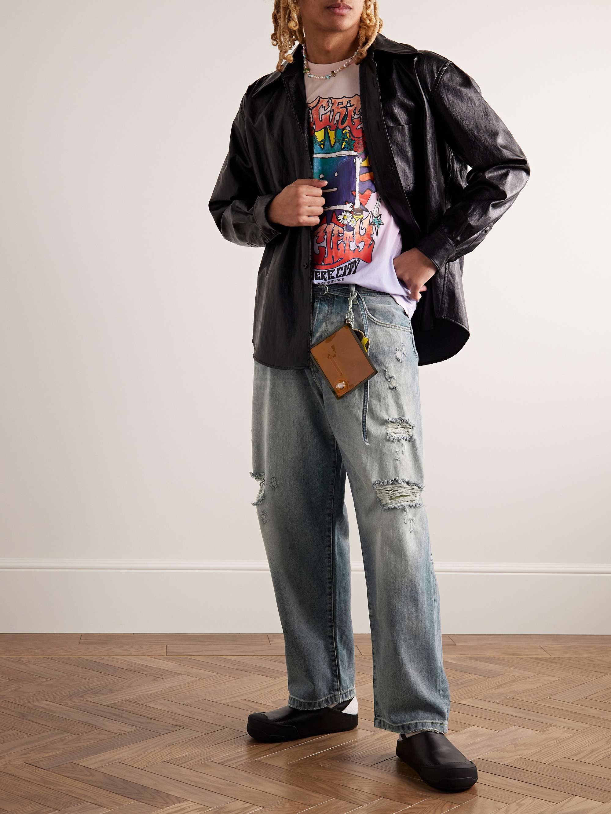 ACNE STUDIOS 1991 Toj Detroit Straight-Leg Belted Distressed Jeans for Men  | MR PORTER