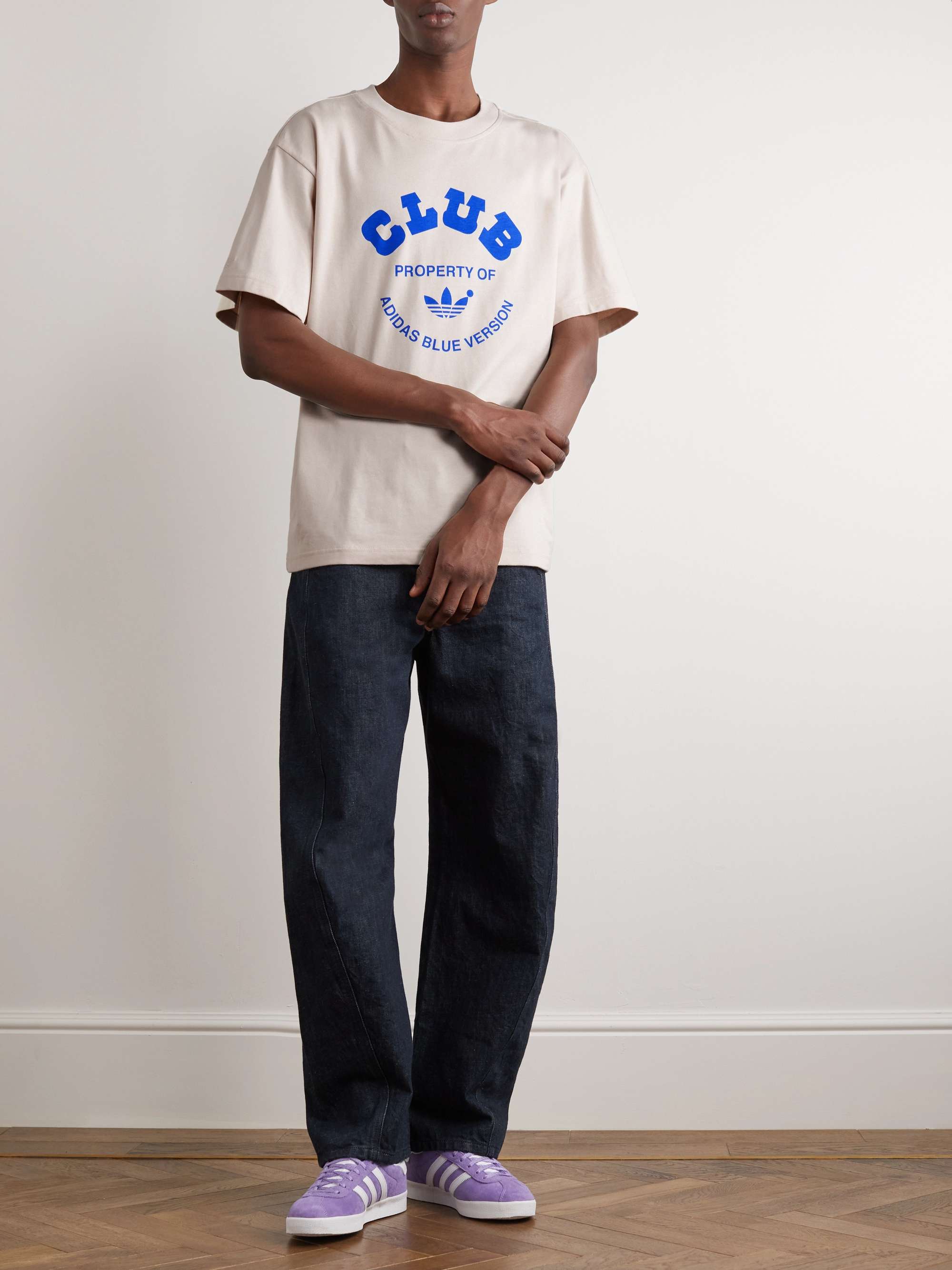 ADIDAS ORIGINALS Club Logo-Print Cotton-Jersey T-Shirt | MR PORTER