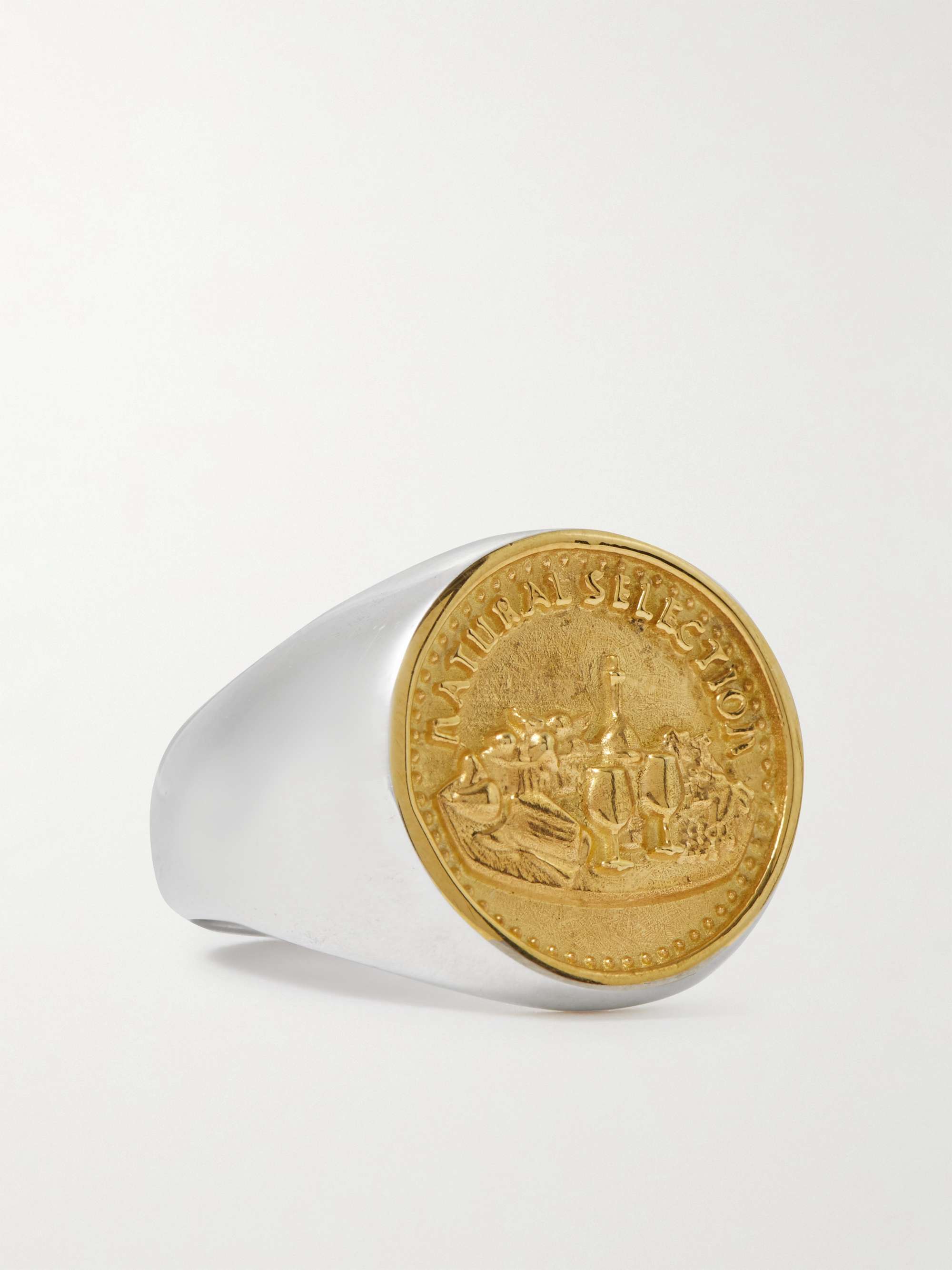 MAPLE Natural Selection Silver and Gold Signet Ring for Men | MR PORTER
