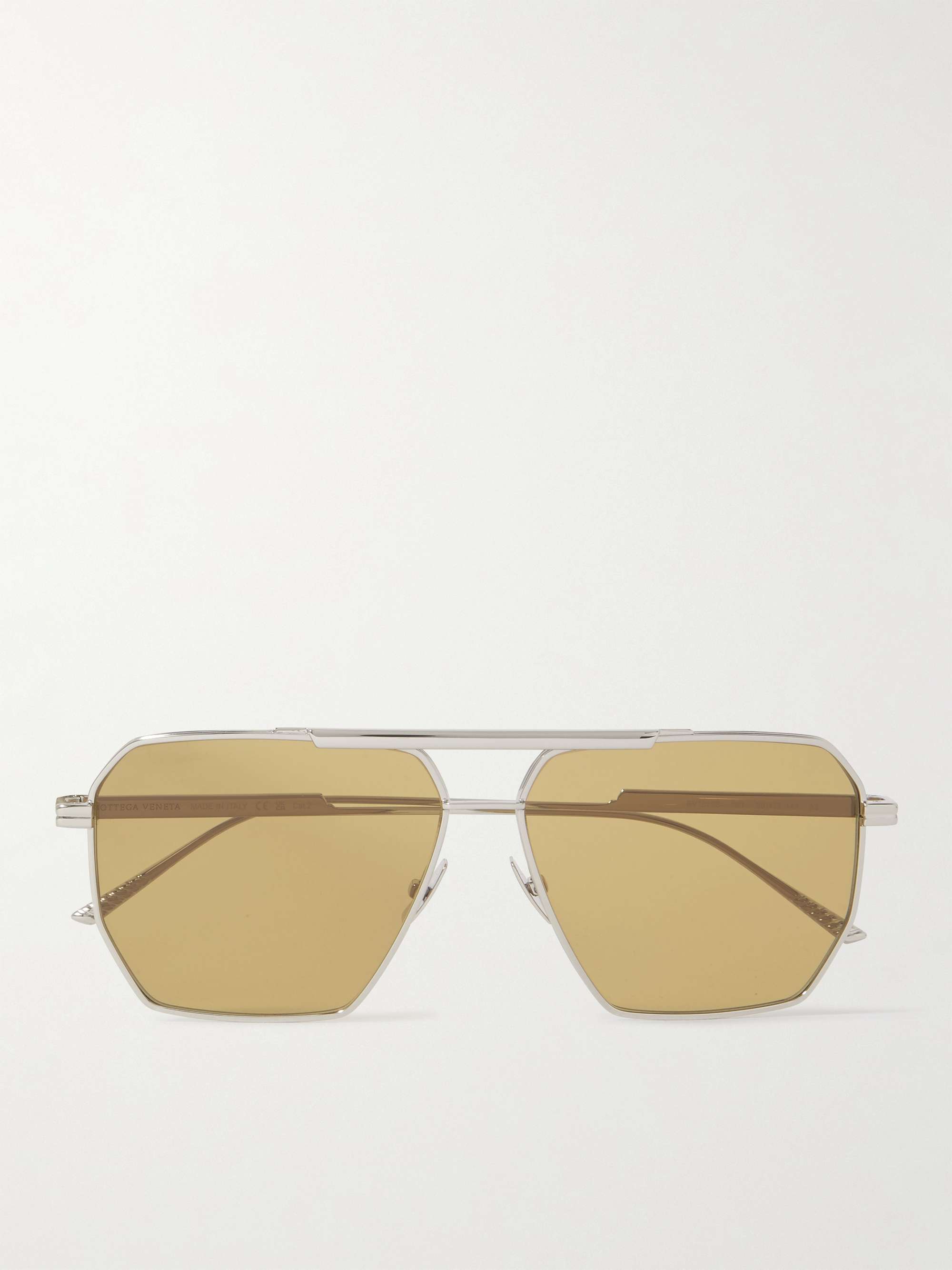 BOTTEGA VENETA EYEWEAR Aviator-Style Silver-Tone Sunglasses for Men | MR  PORTER