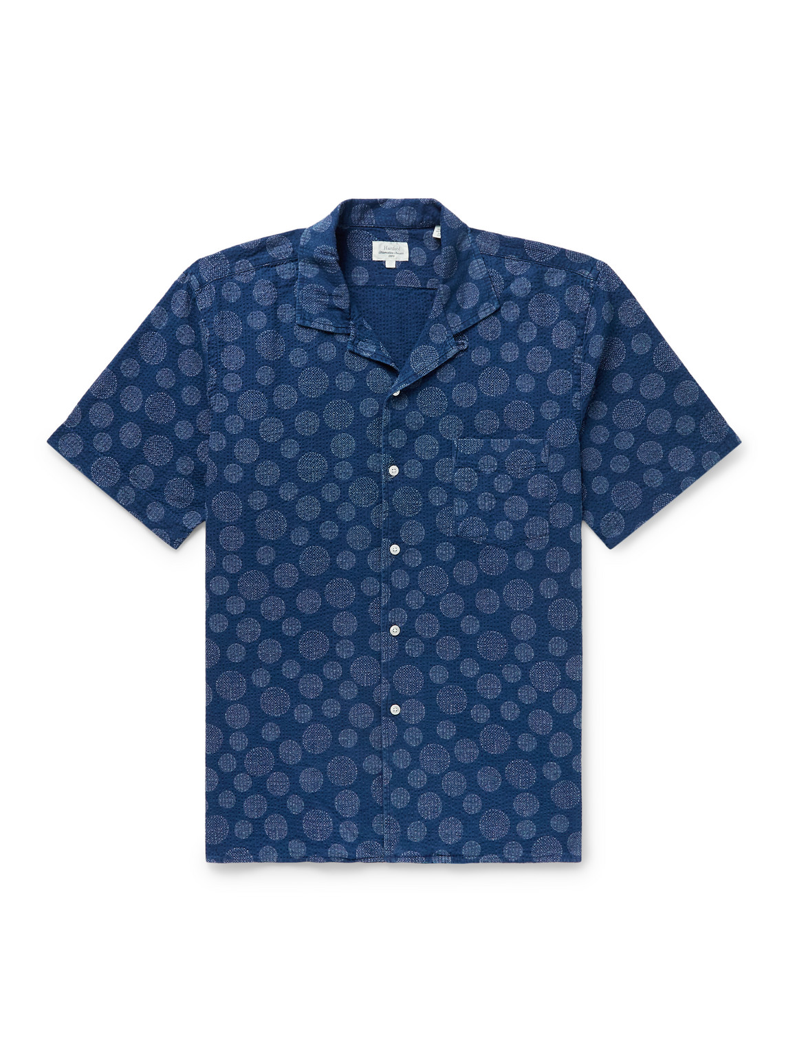 Palm Mc Pat Convertible-Collar Printed Cotton-Seersucker Shirt