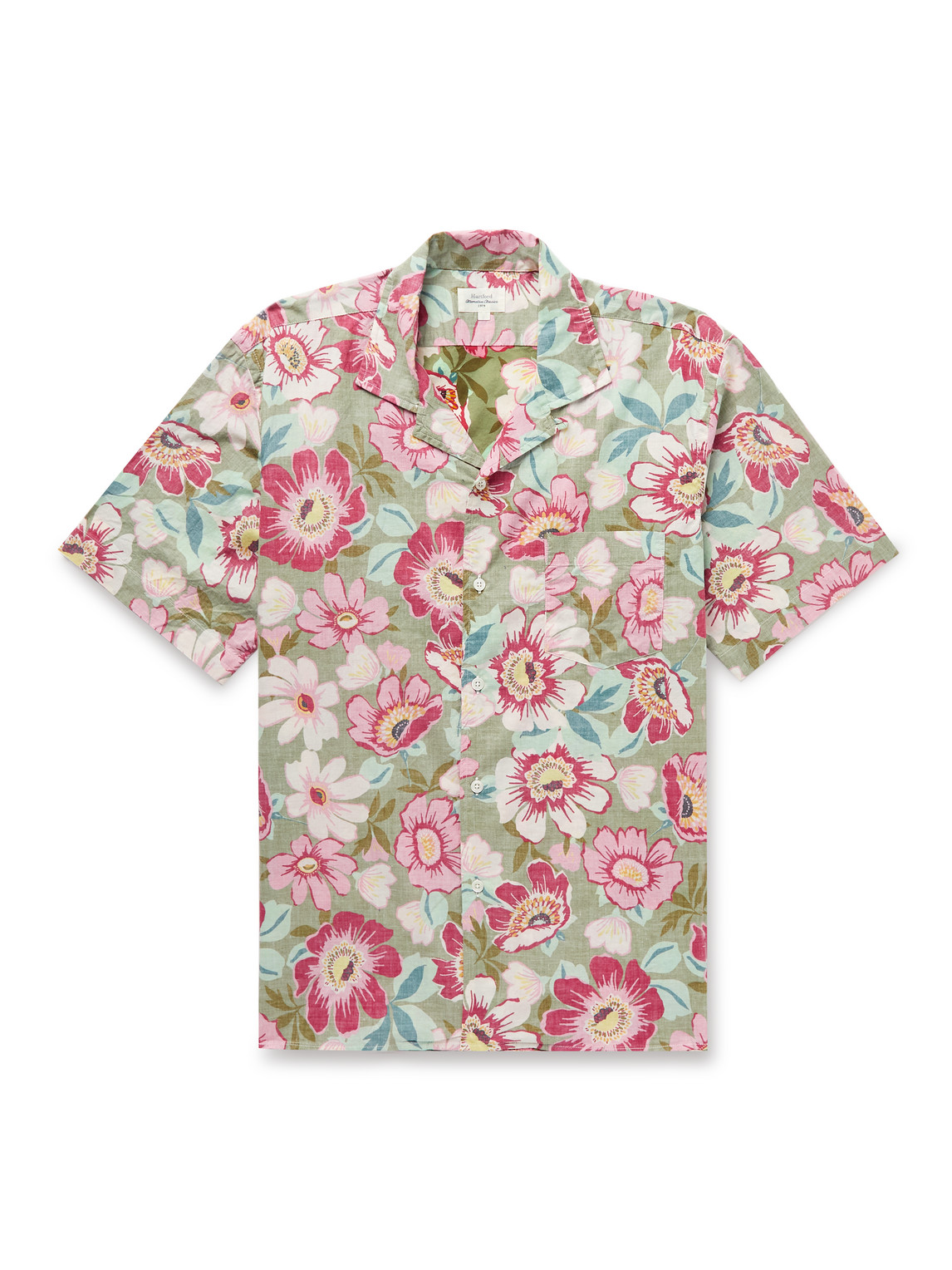 Palm Mc Pat Convertible-Collar Printed Cotton-Voile Shirt