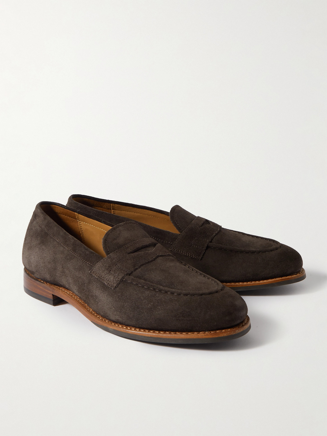 Grenson Lloyd Suede Loafers In Brown | ModeSens