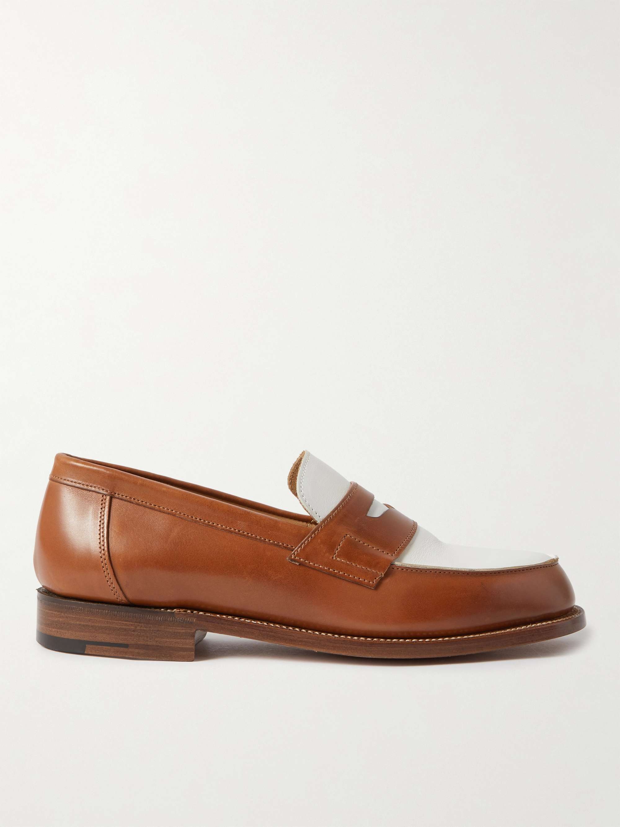 GRENSON Epsom Two-Tone Leather Penny Loafers | MR PORTER