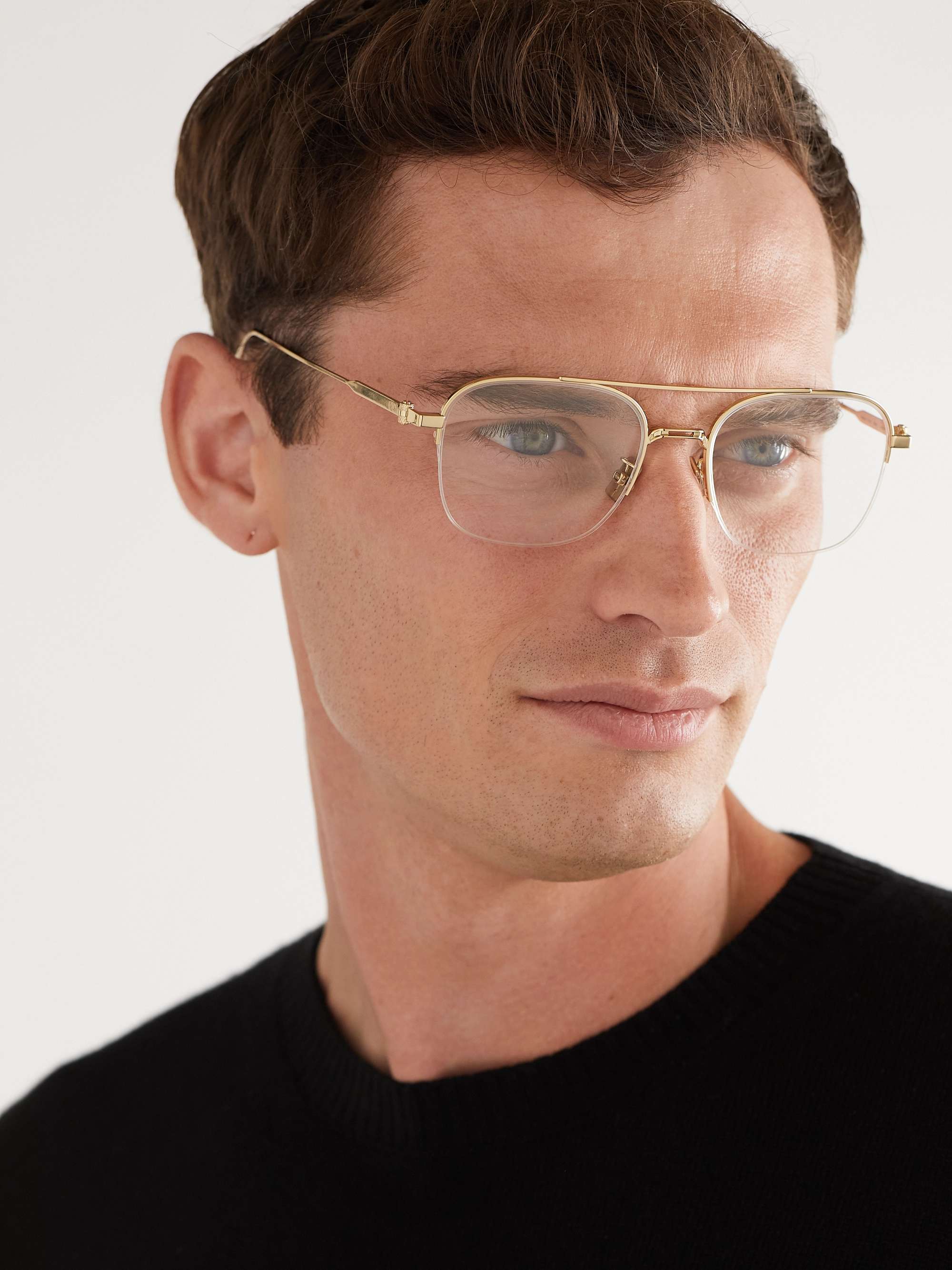 DIOR EYEWEAR NeoDior O S5U Aviator-Style Gold-Tone Optical Glasses for Men  | MR PORTER