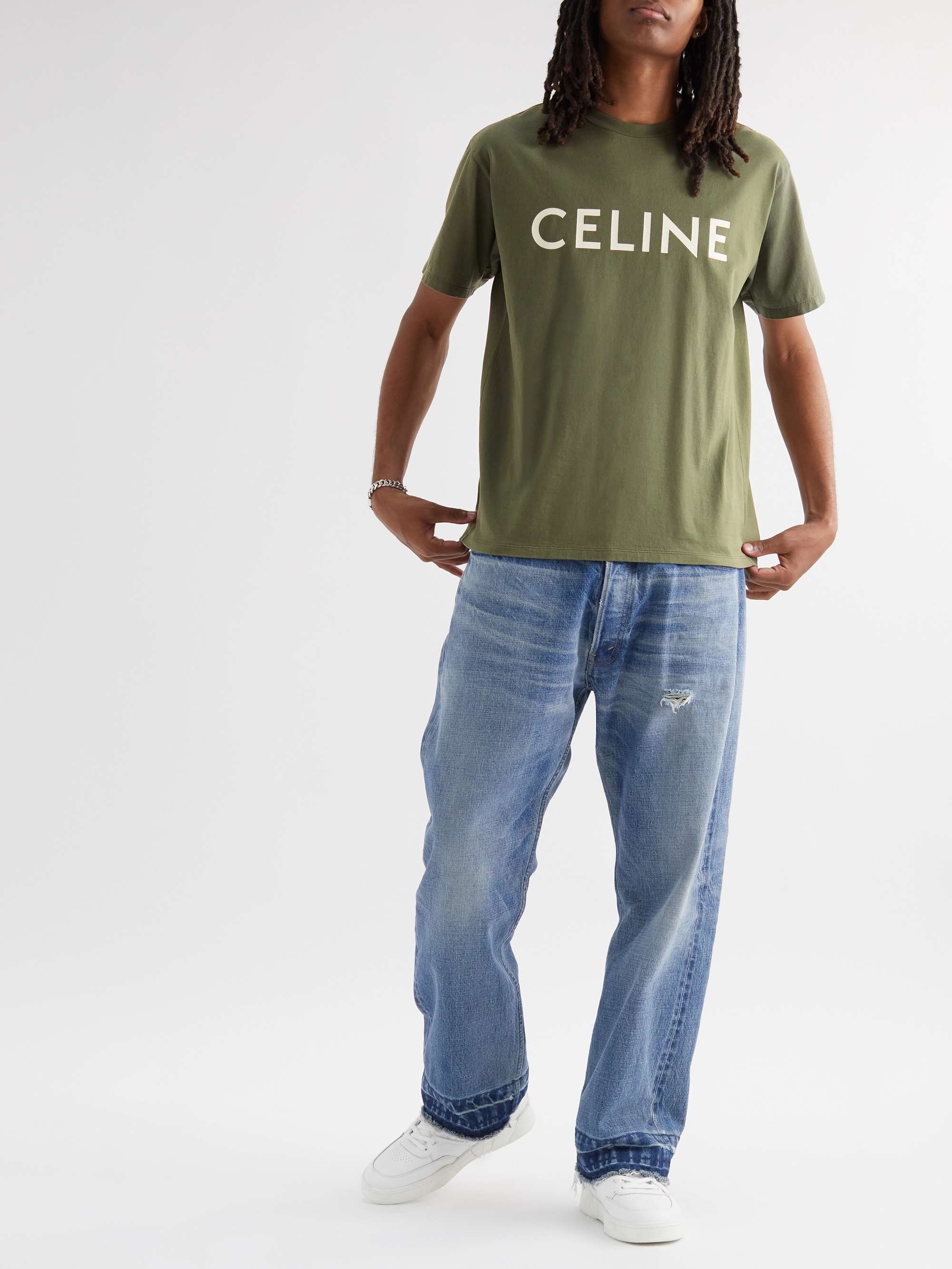 CELINE HOMME Logo-Print Cotton-Jersey T-Shirt | MR PORTER