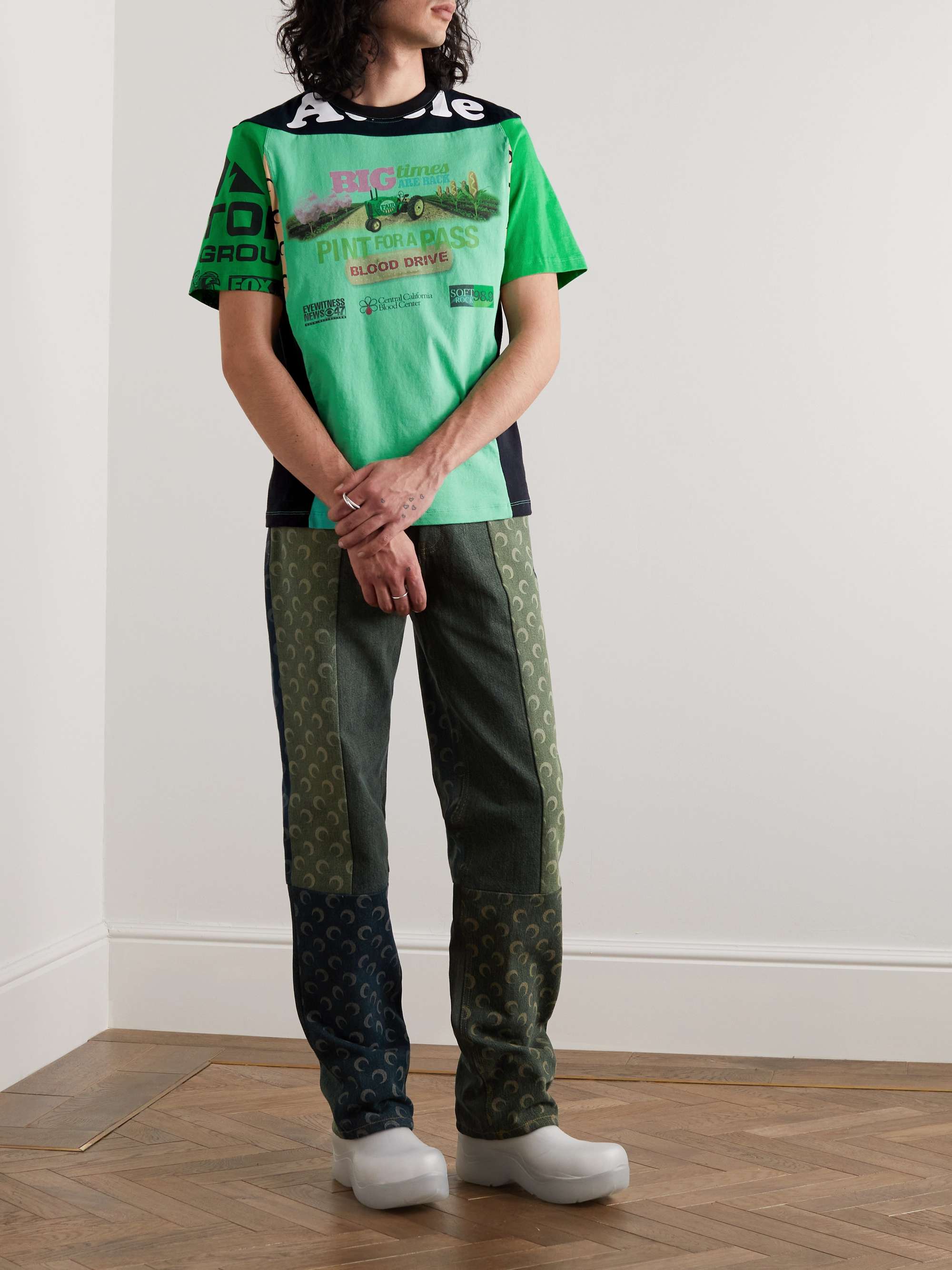 MARINE SERRE Slim-Fit Printed Stretch Recycled-Jersey T-Shirt | MR PORTER