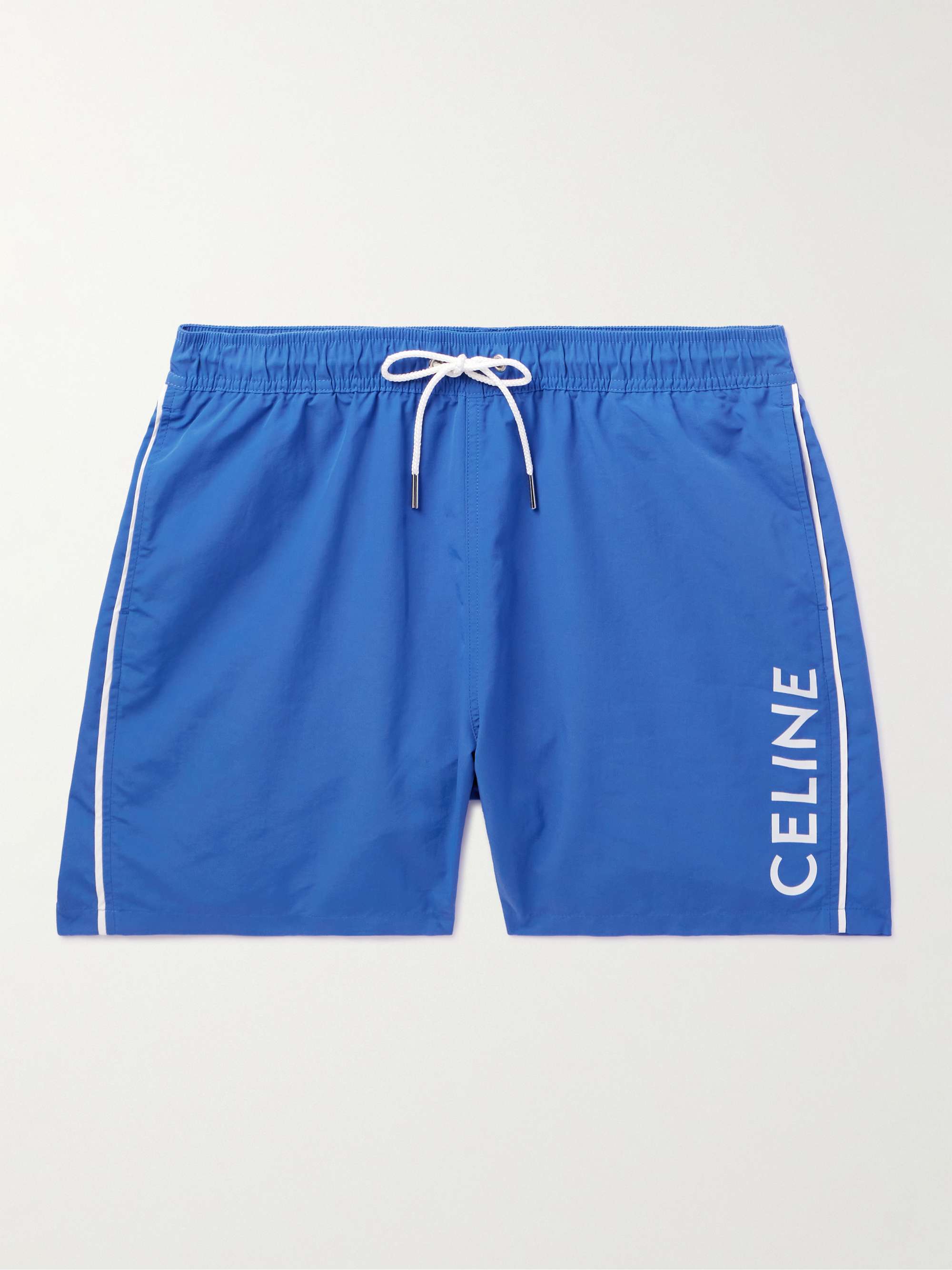 CELINE HOMME Logo-Print Straight-Leg Mid-Length Swim Shorts for Men | MR  PORTER