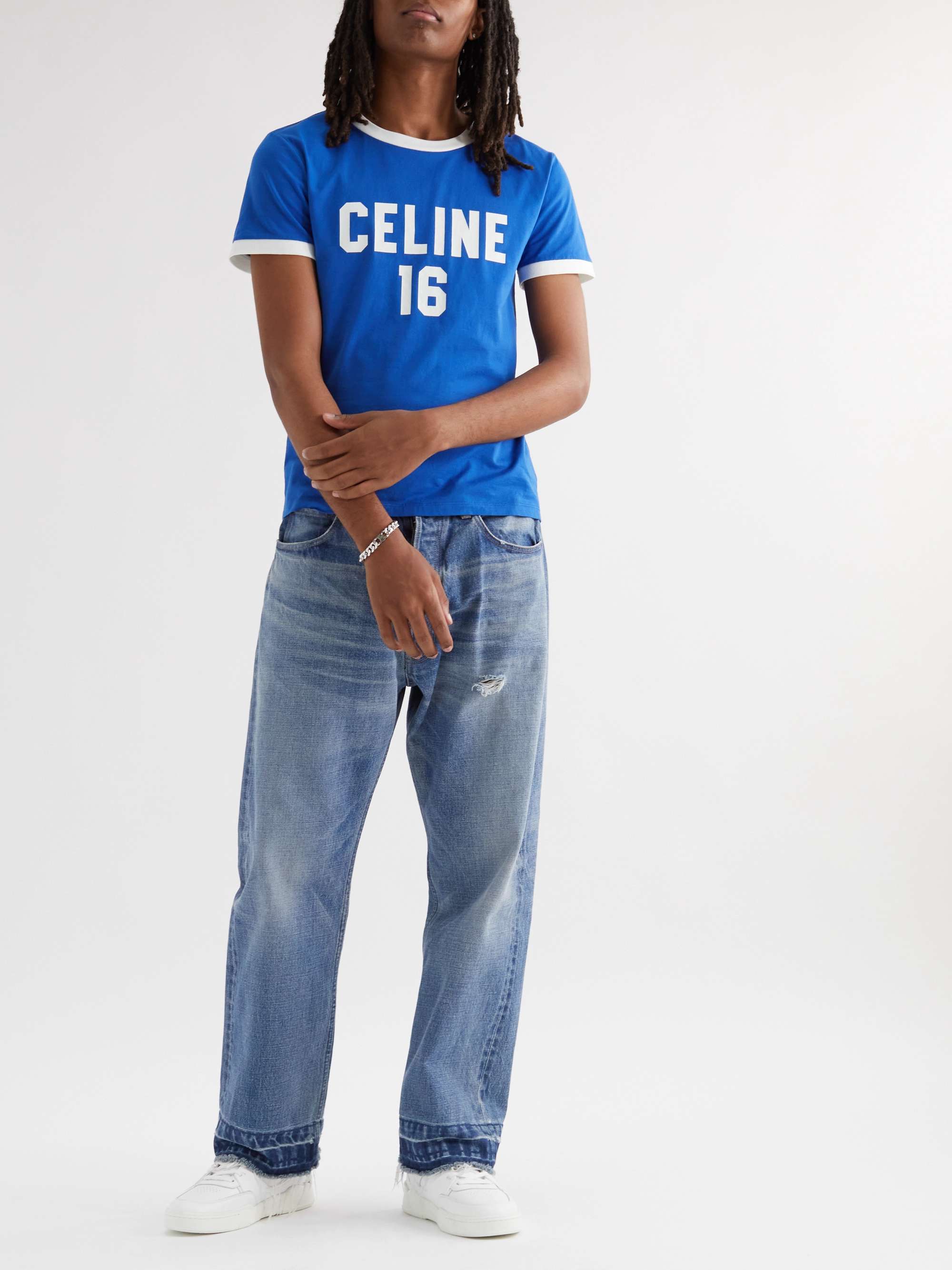 CELINE HOMME Slim-Fit Logo-Print Cotton-Jersey T-Shirt | MR PORTER