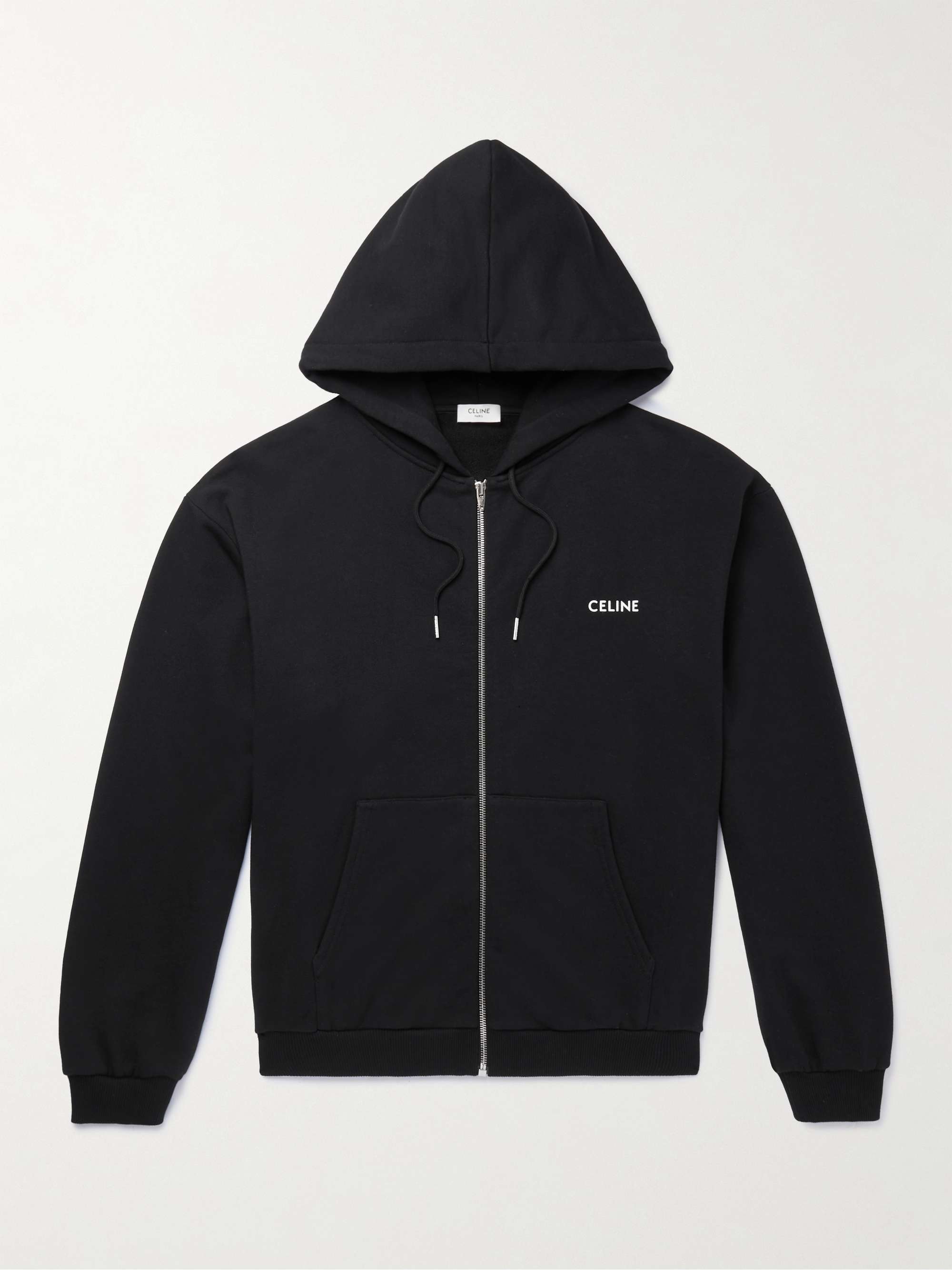 Celine Homme Triomphe logo-print Tech-Jersey Track Jacket - Men - Black Sweats - L