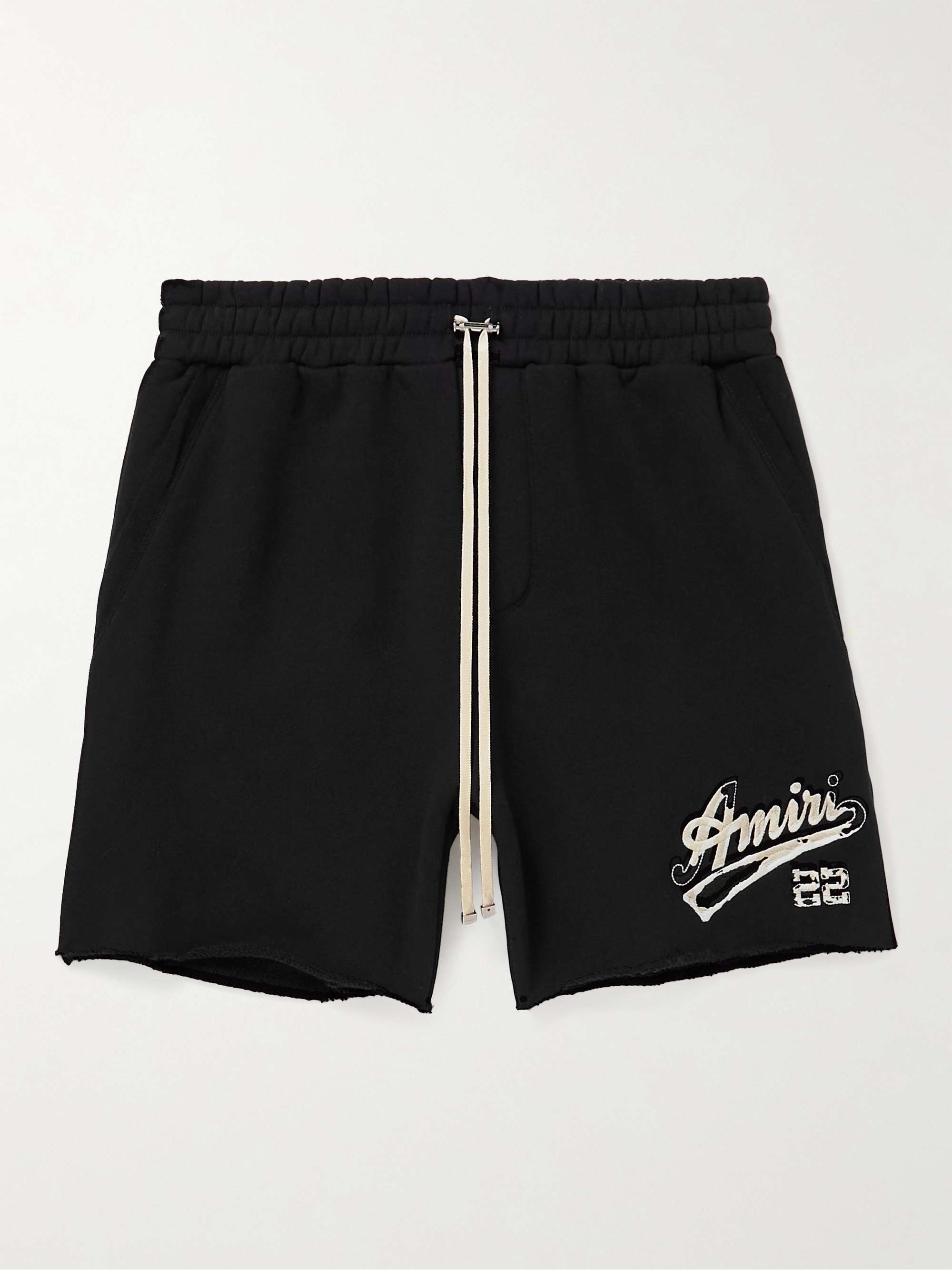AMIRI Straight-Leg Logo-Embroidered Cotton-Jersey Shorts for Men | MR PORTER