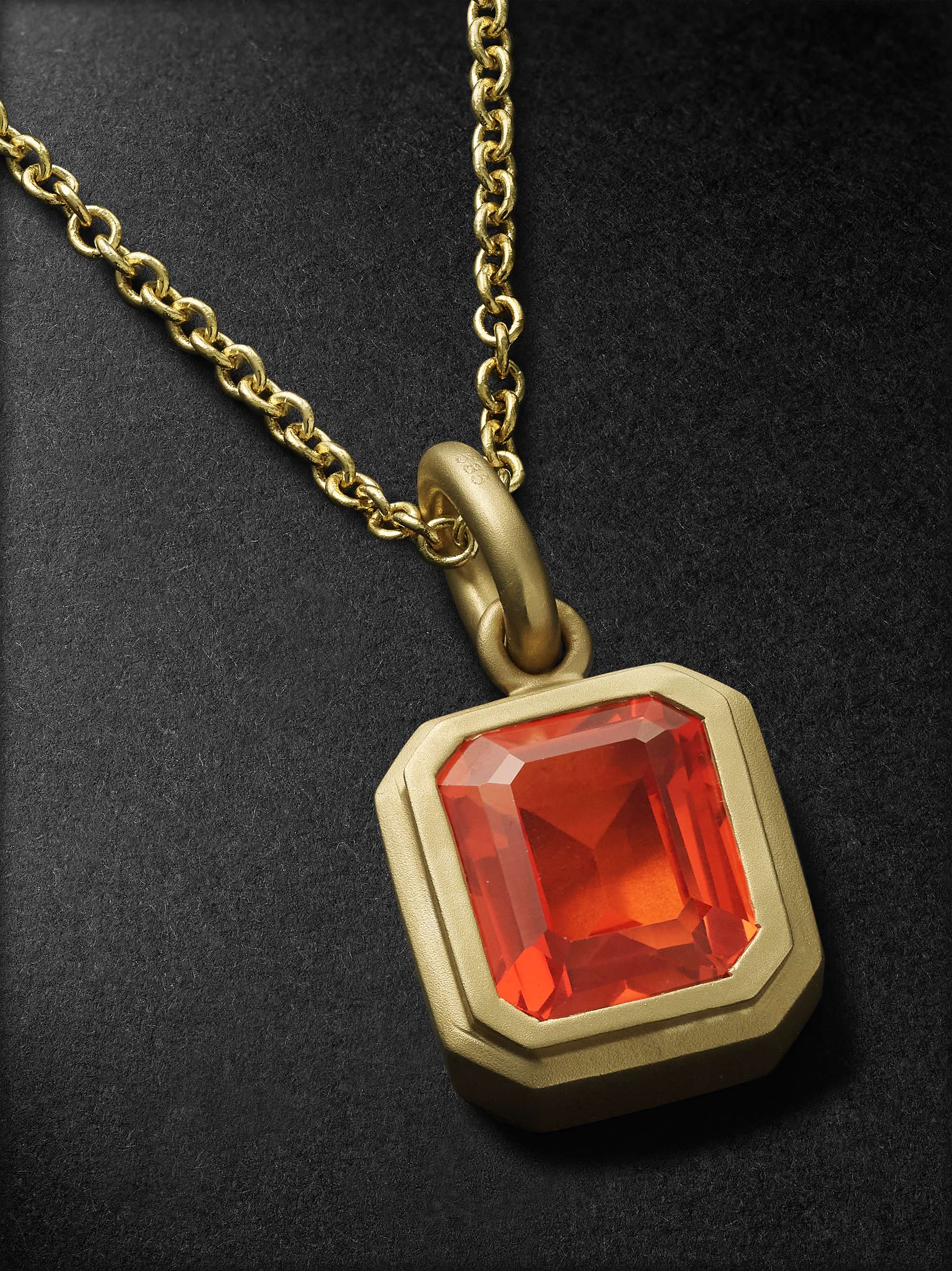 42 SUNS Large 14-Karat Gold Laboratory-Grown Sapphire Necklace