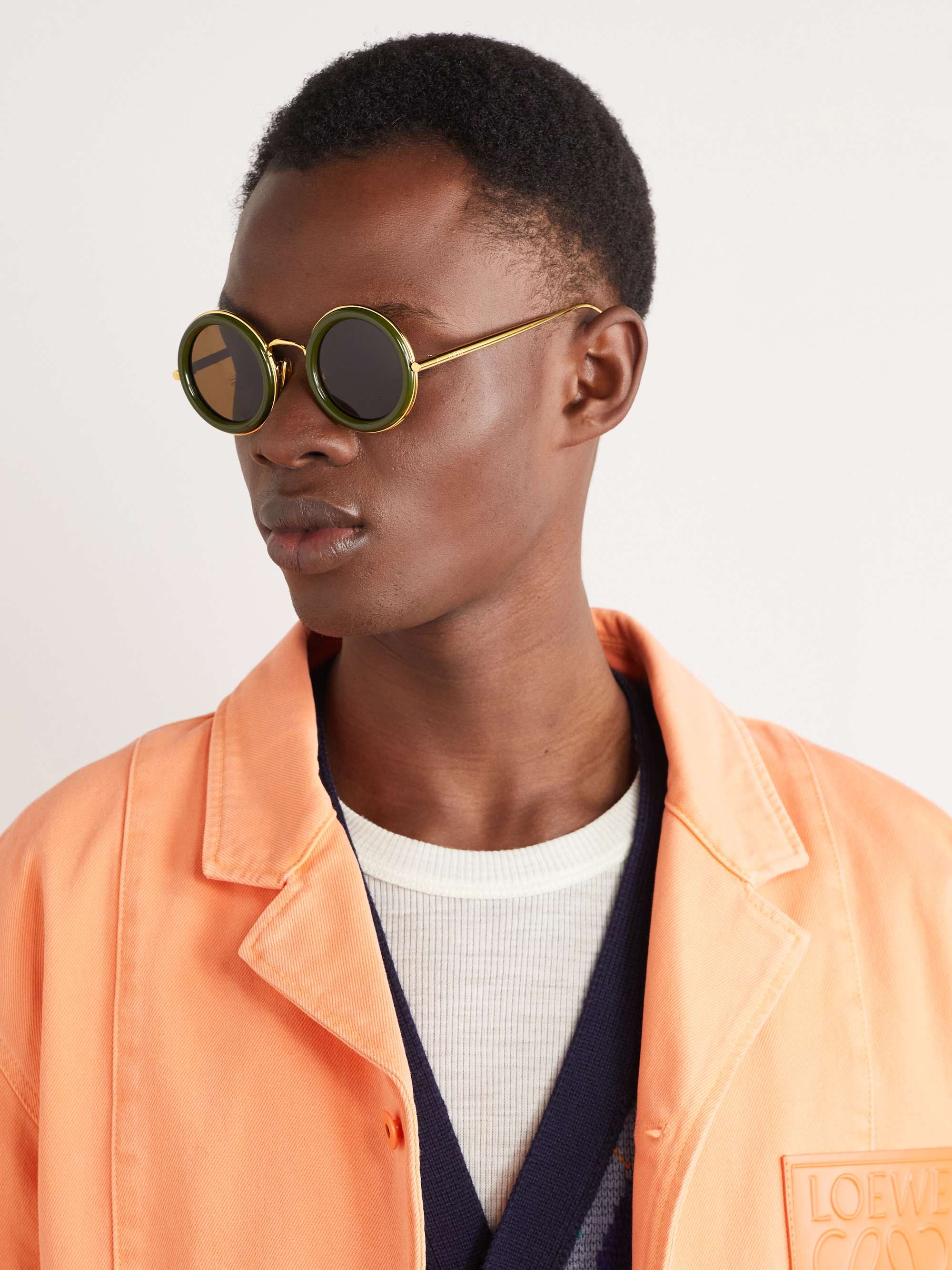 LOEWE Round-Frame Acetate and Gold-Tone Sunglasses for Men | MR PORTER