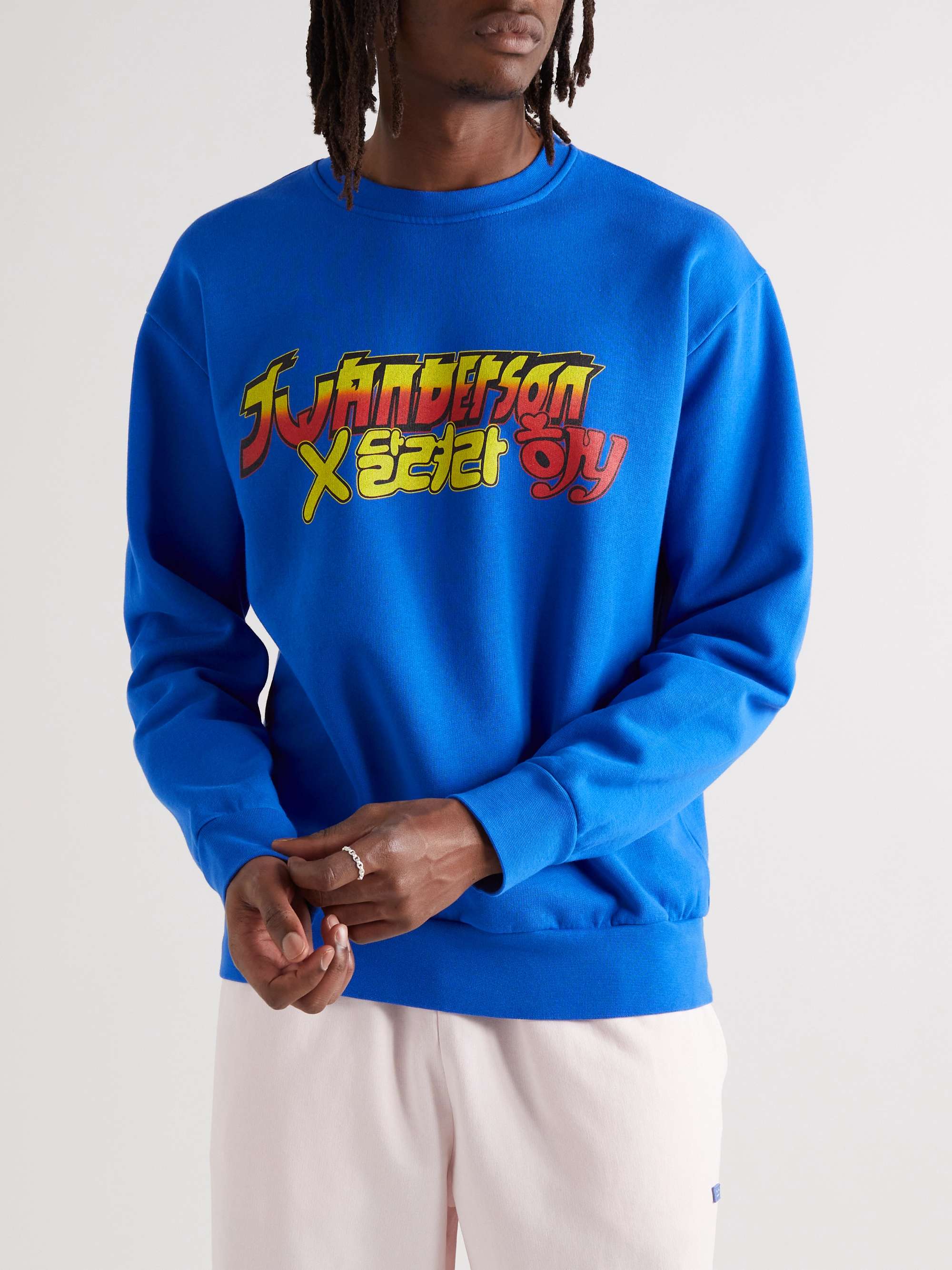 JW ANDERSON + Run Hany Printed Cotton-Jersey Sweater for Men | MR PORTER