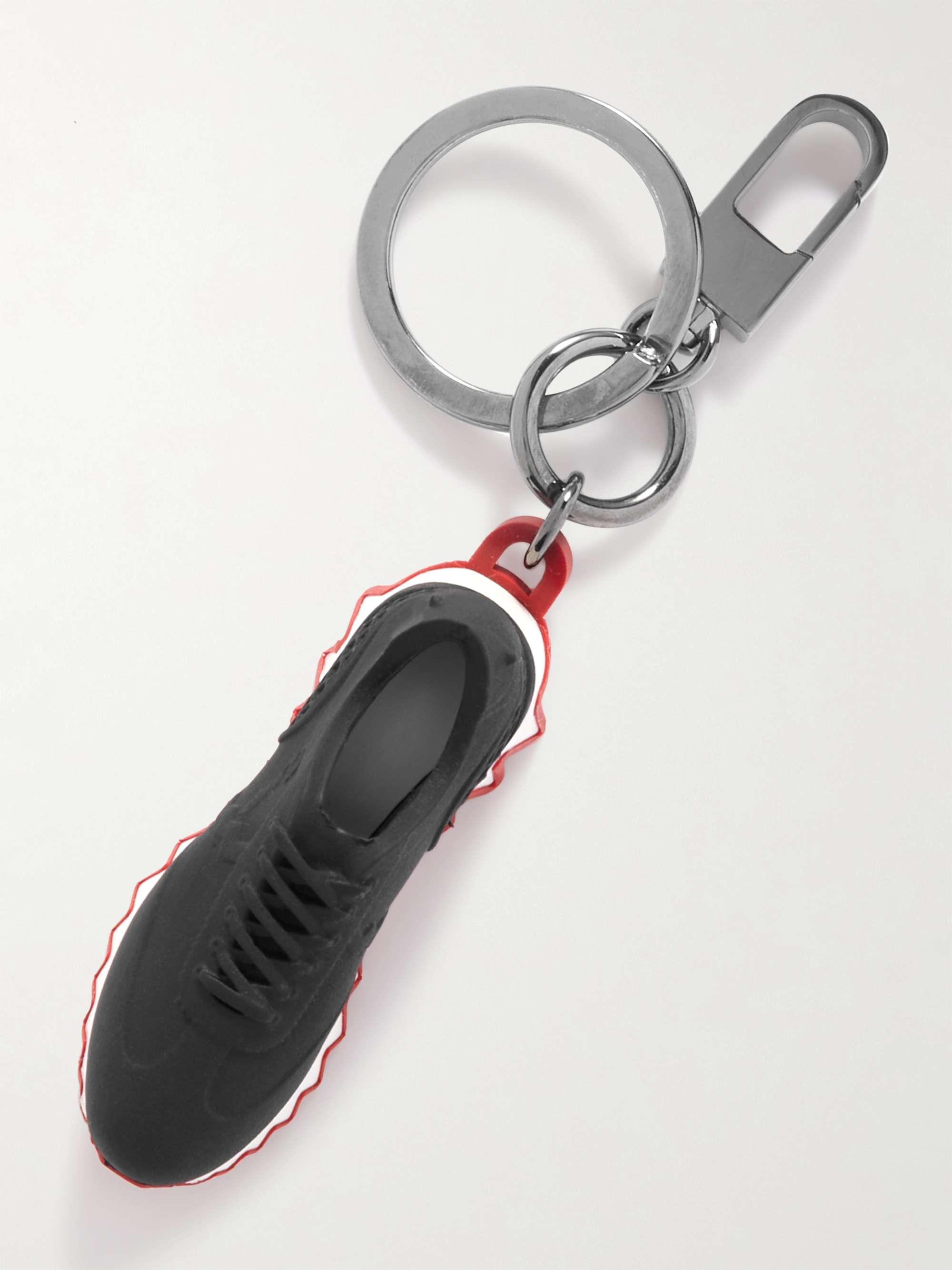 CHRISTIAN LOUBOUTIN Loubishark Rubber and Silver-Tone Keyring for