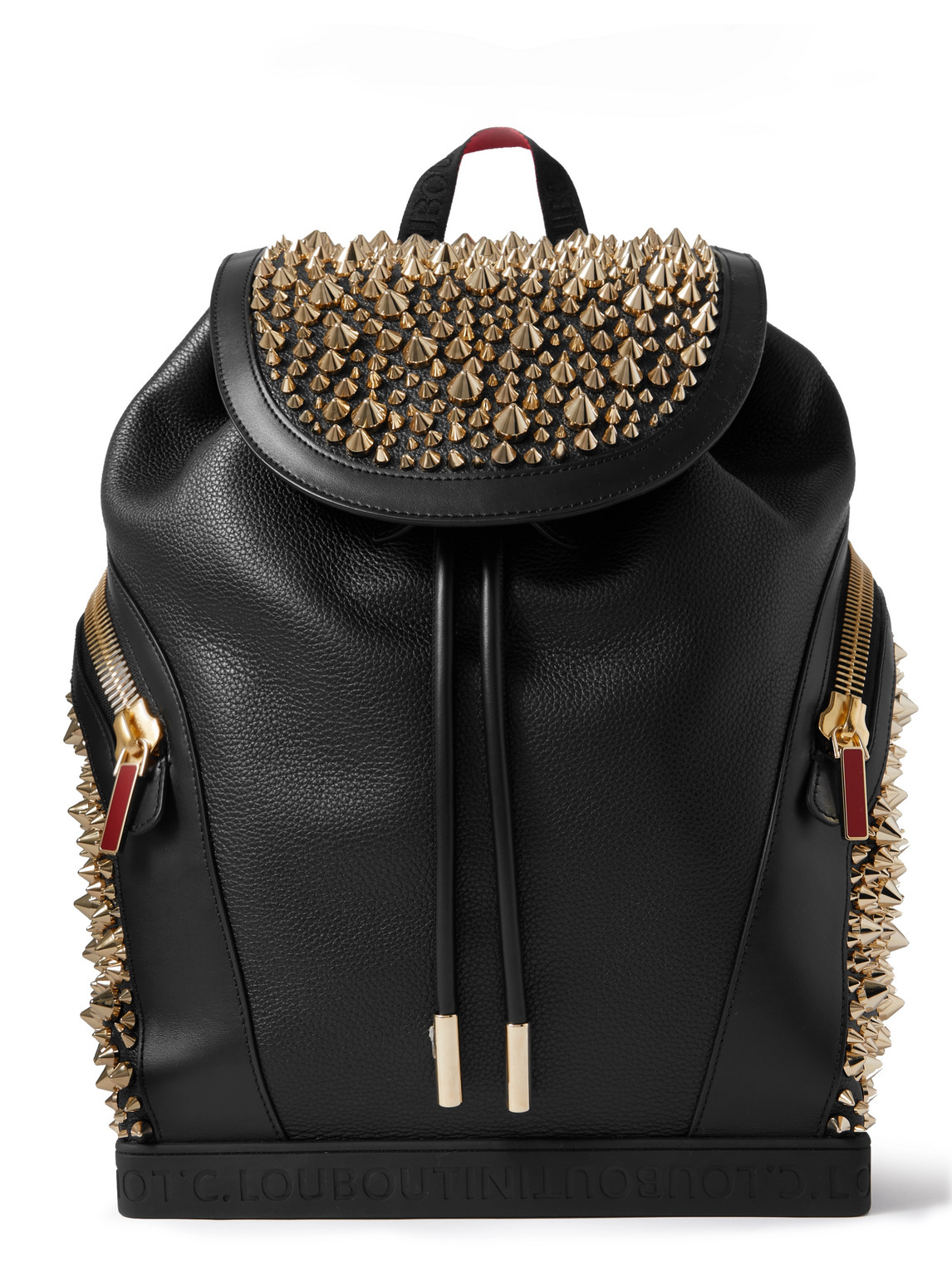 Christian Louboutin Explorafunk Studded Full-grain Leather Backpack In Black