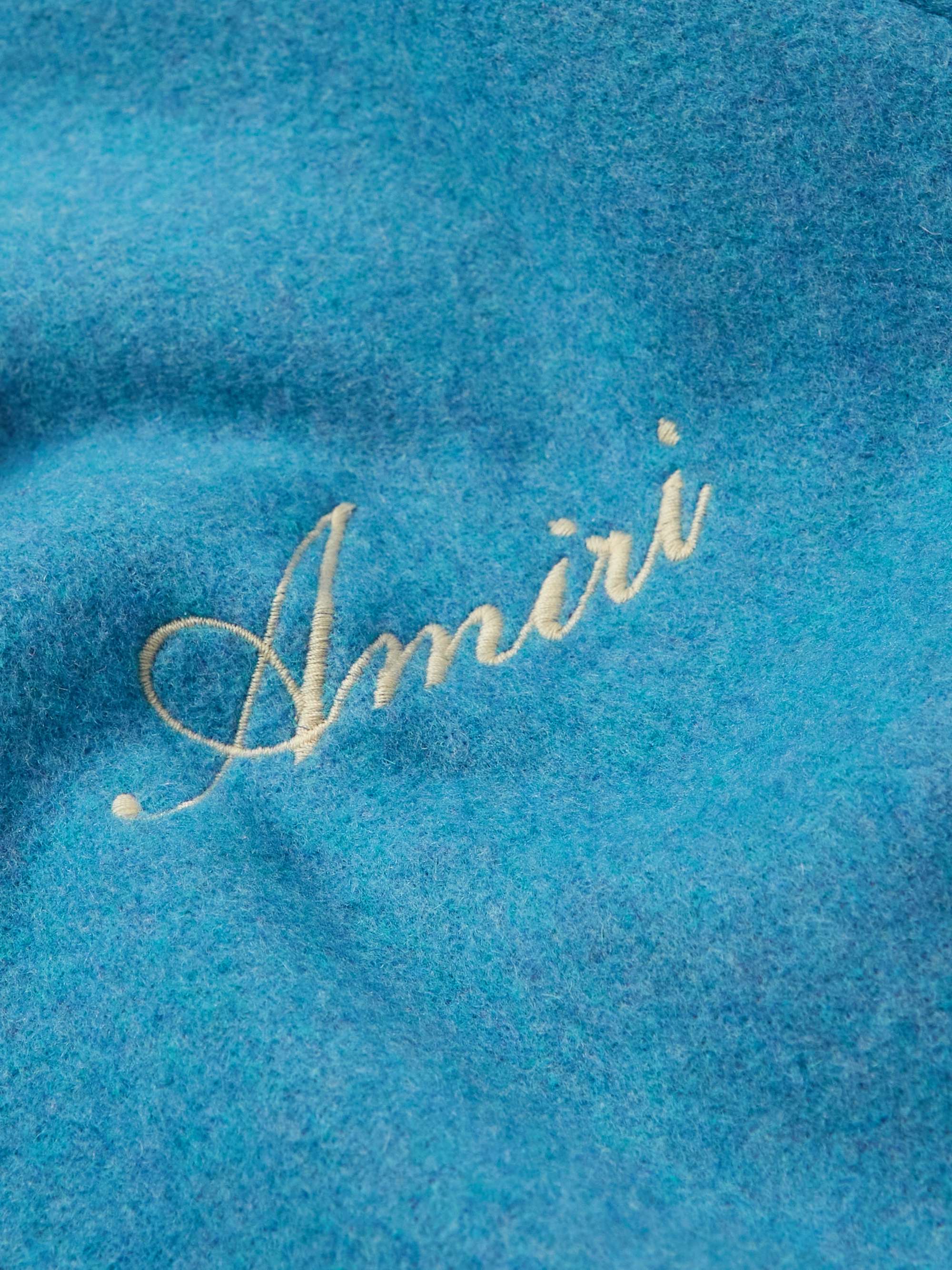 AMIRI Appliquéd Wool-Blend Varsity Jacket for Men | MR PORTER