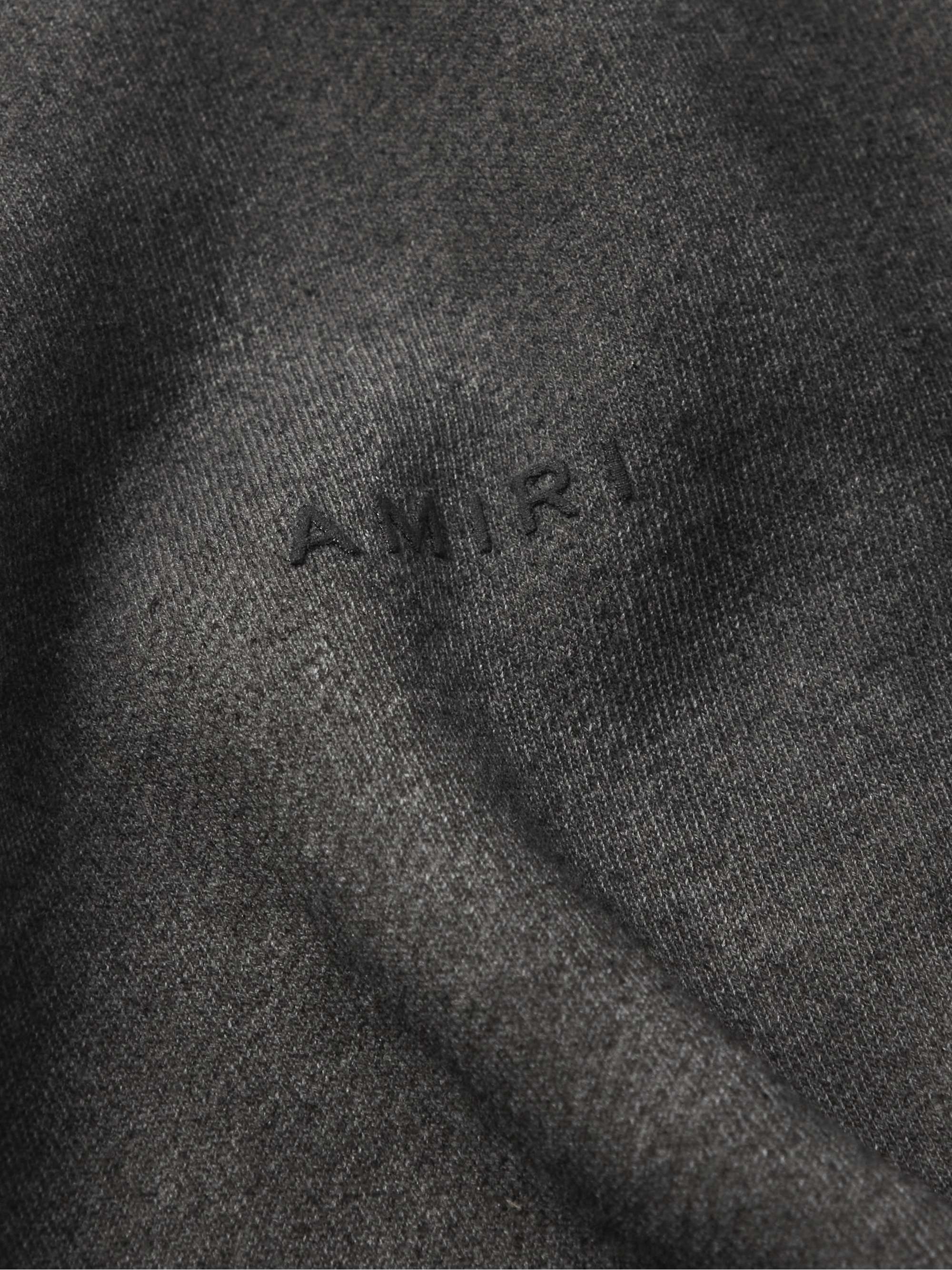 AMIRI Pigment Spray Star Leather-Trimmed Cotton-Jersey Hoodie for Men ...