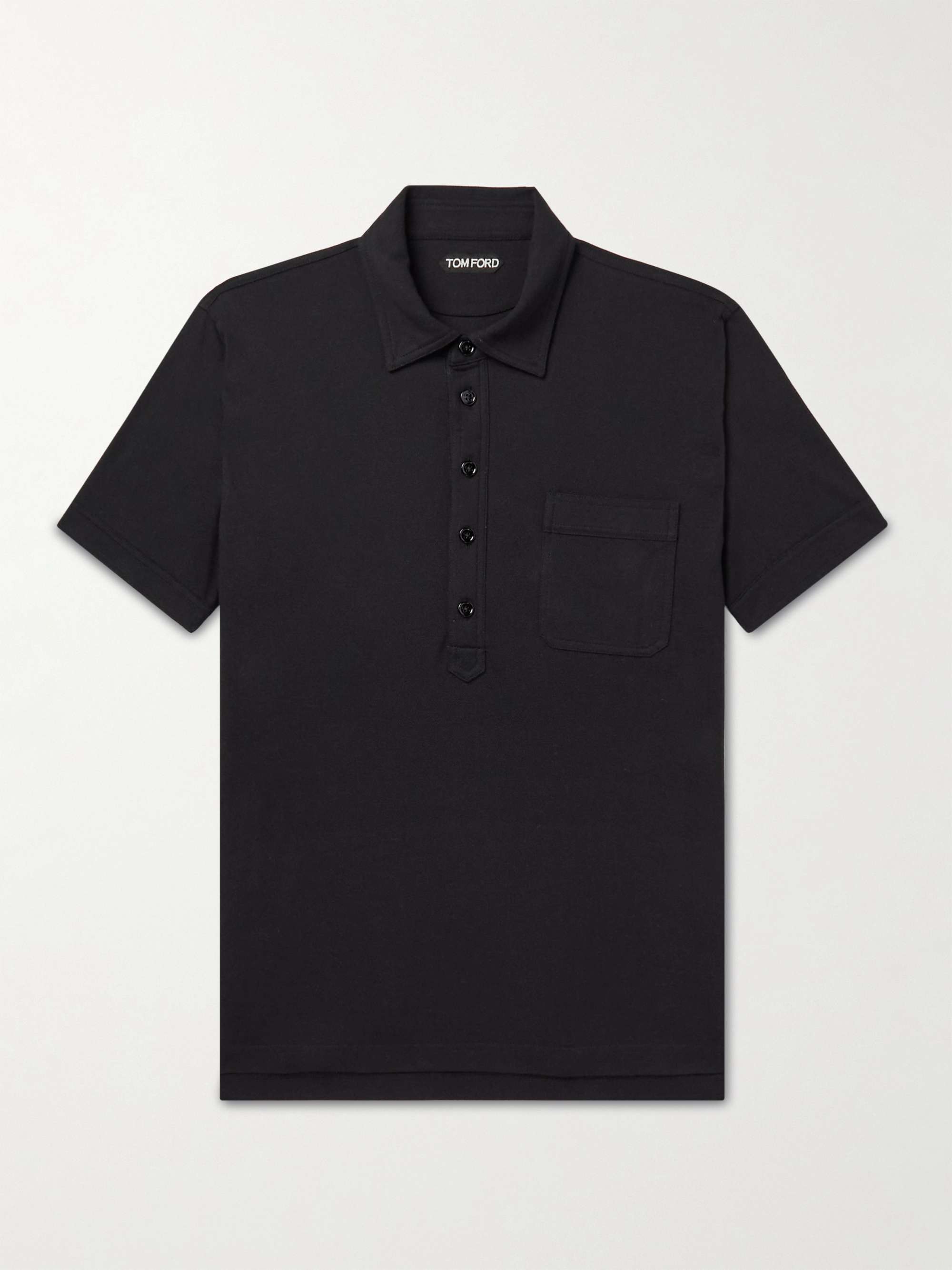 TOM FORD Cotton and Silk-Blend Piqué Polo Shirt for Men | MR PORTER